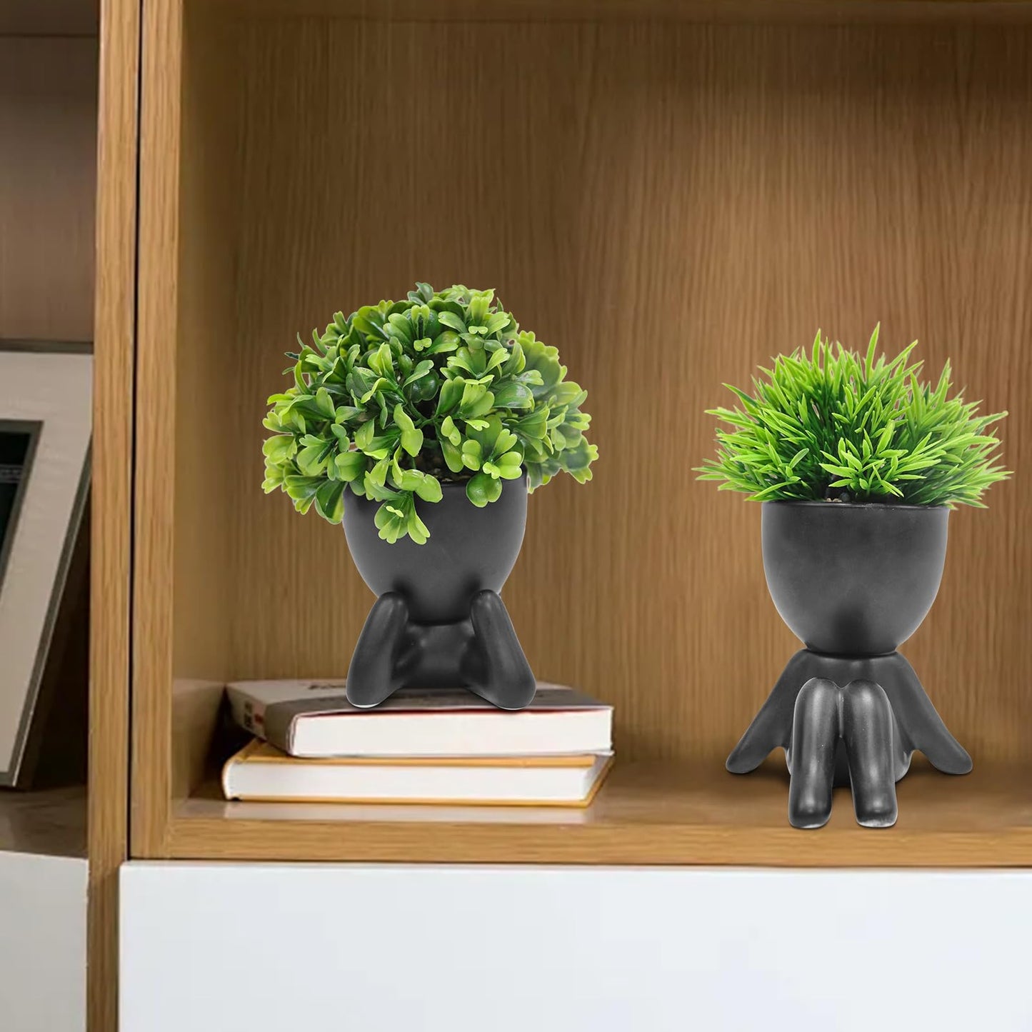 MAKHOT Artificial Succulent Plants in Pots, Fake Plants Faux Succulents Office Desk Decor, Mini Potted Succulents Coffee Table Decor for Women, Cute Decorations for Work Office Plants