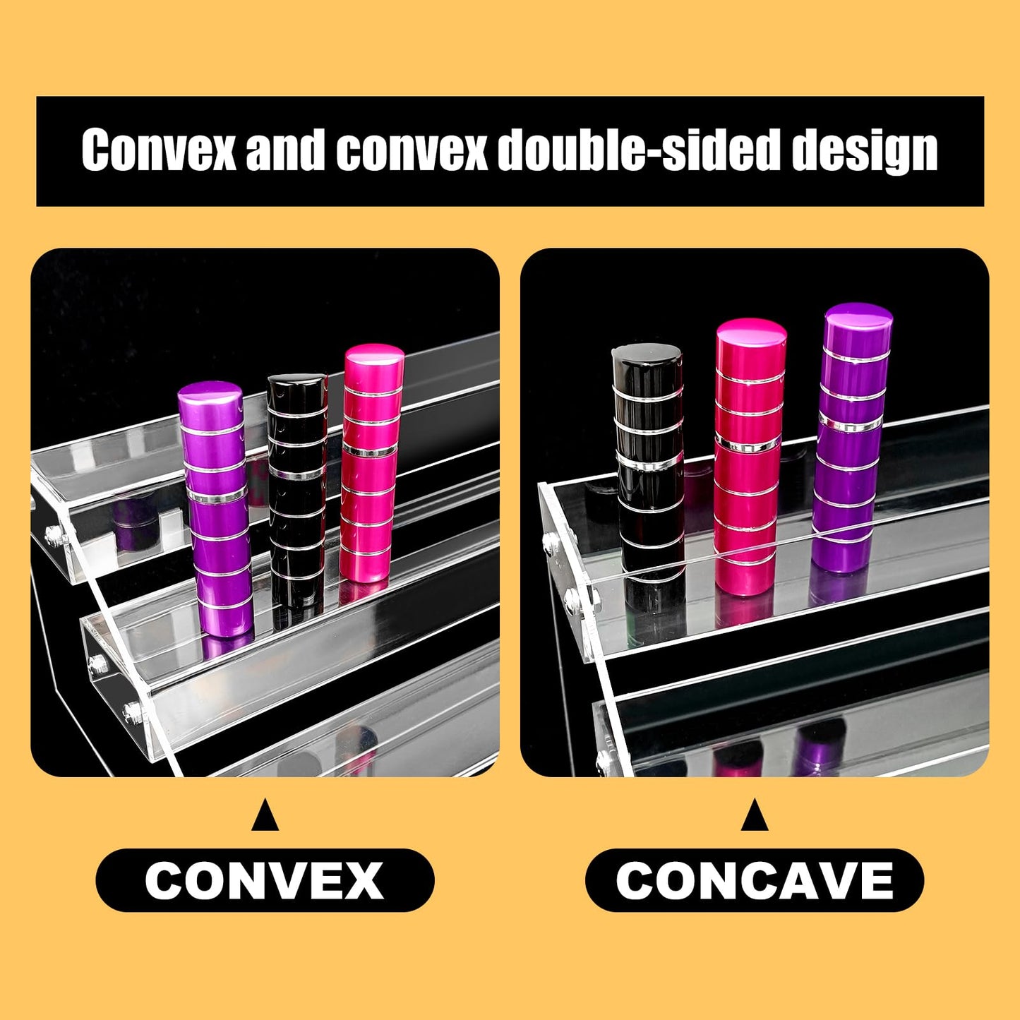 POUYRBA Acrylic Riser, 12in 4 Tier Display Organizer - Premium Clear Perfume & Skincare Organizer, Easy Assemble Cupcake Stand & Decoration Shelves