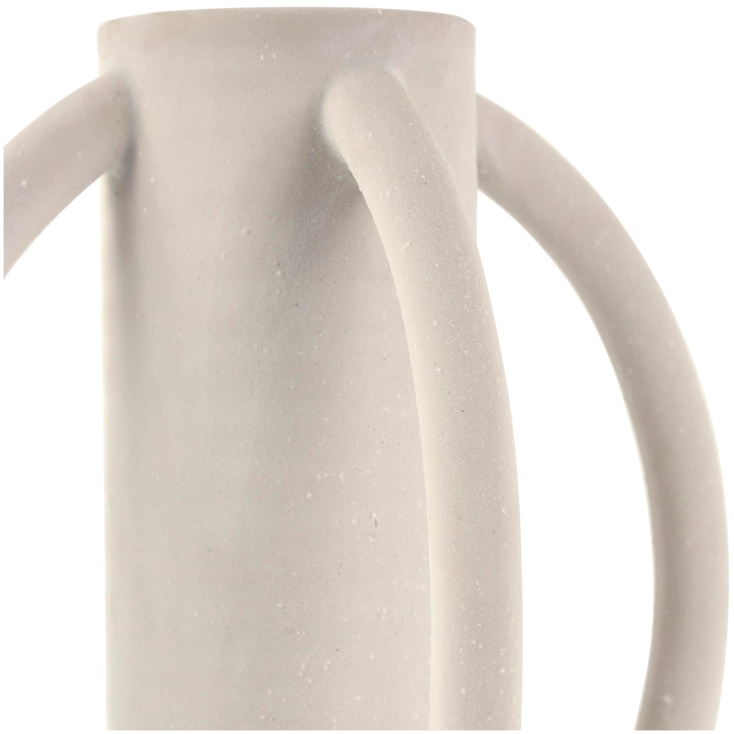 Deco 79 Ceramic Decorative Vase Textured Centerpiece Vase with 4 Handles, Flower Vase for Home Decoration 7" x 7" x 15", Cream