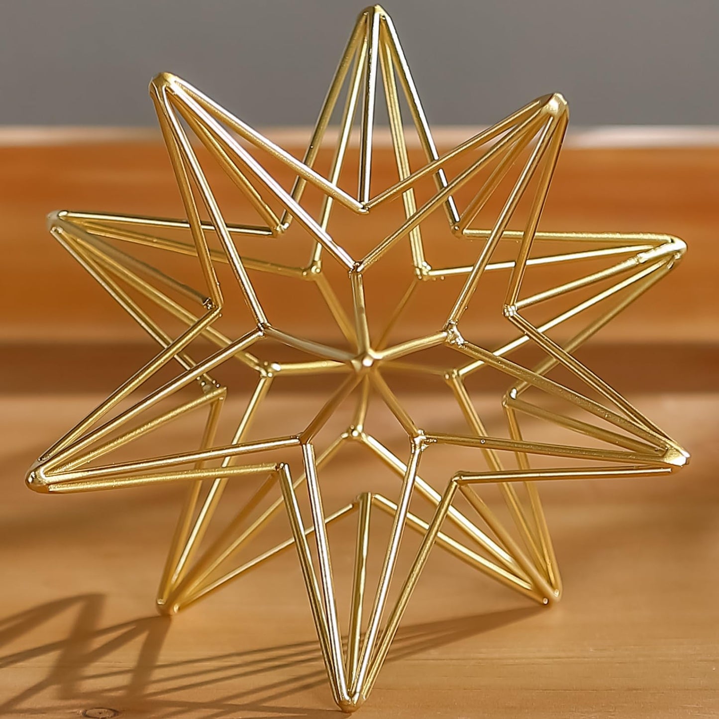 MOCOME 7 Inches Gold Decorative Sphere, Metal Gold Starburst Tabletop Sculpture Decor, Metal Geometric Sculptures Home Decor, Abstract Tabletop Decorative Ball for Home Decor