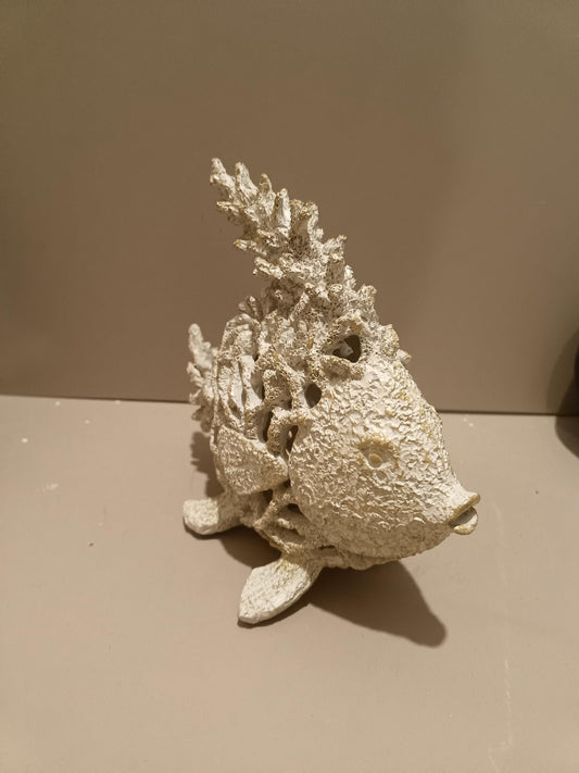 NVSHIQWEI Coral Reef Angelfish Sculpture - Polyresin Beach Home Decor, Ocean Decor,Coastal Tabletop Hand-Carved Look Statue for Desk, Shelf, Bathroom, Office Ornament，Gifts