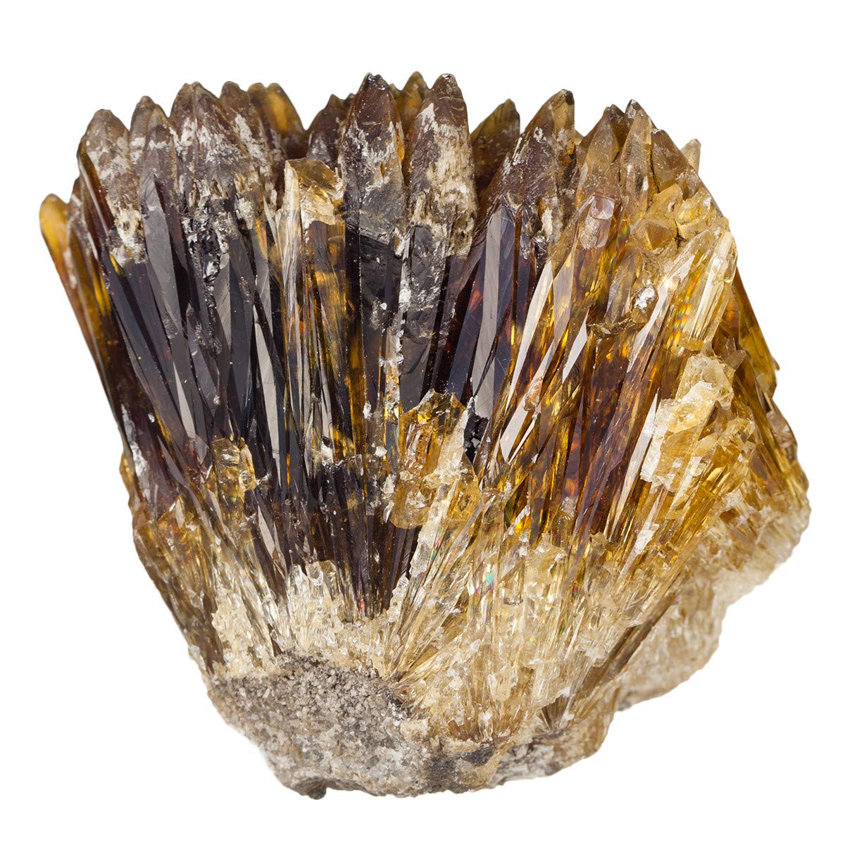 mookaitedecor Bundle - 2 Items: Natural Raw Amber Calcite Crystal Cluster Geode Stone & Natural Clear Quartz Crystal Cluster Mineral Geode Druzy Specimen for Crystal Healing Home Decor