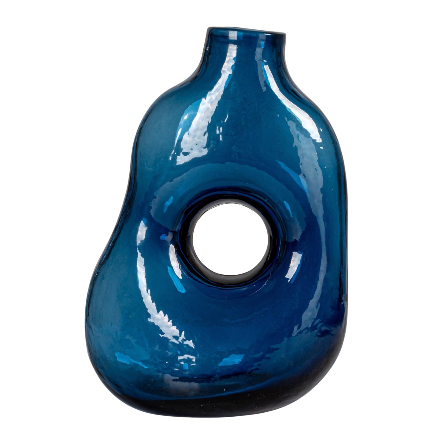 Bloomingville Glass Abstract Vase, Blue