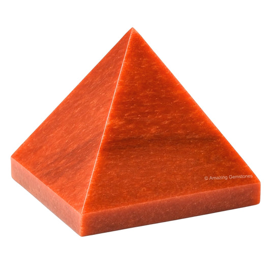 Amazing Gemstone Carrot Jasper Pyramid Crystal Healing Stones - 2" Great Pyramid Figurine of Natural Stone Pyramid for Meditation, Reiki, Chakra Balancing and Crystal Pyramids Grid
