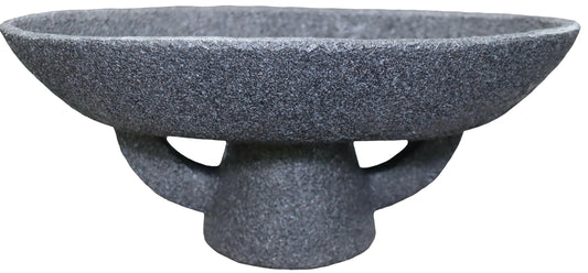 Boho Modern Decorative Bowl decor - Multi functional modern home Pedestal decoration bowl,Handicraft Bowls,Stylish Key Bowl for Entry Table,Fruit Bowls for Kitchen Counter,Artificial Stone Black