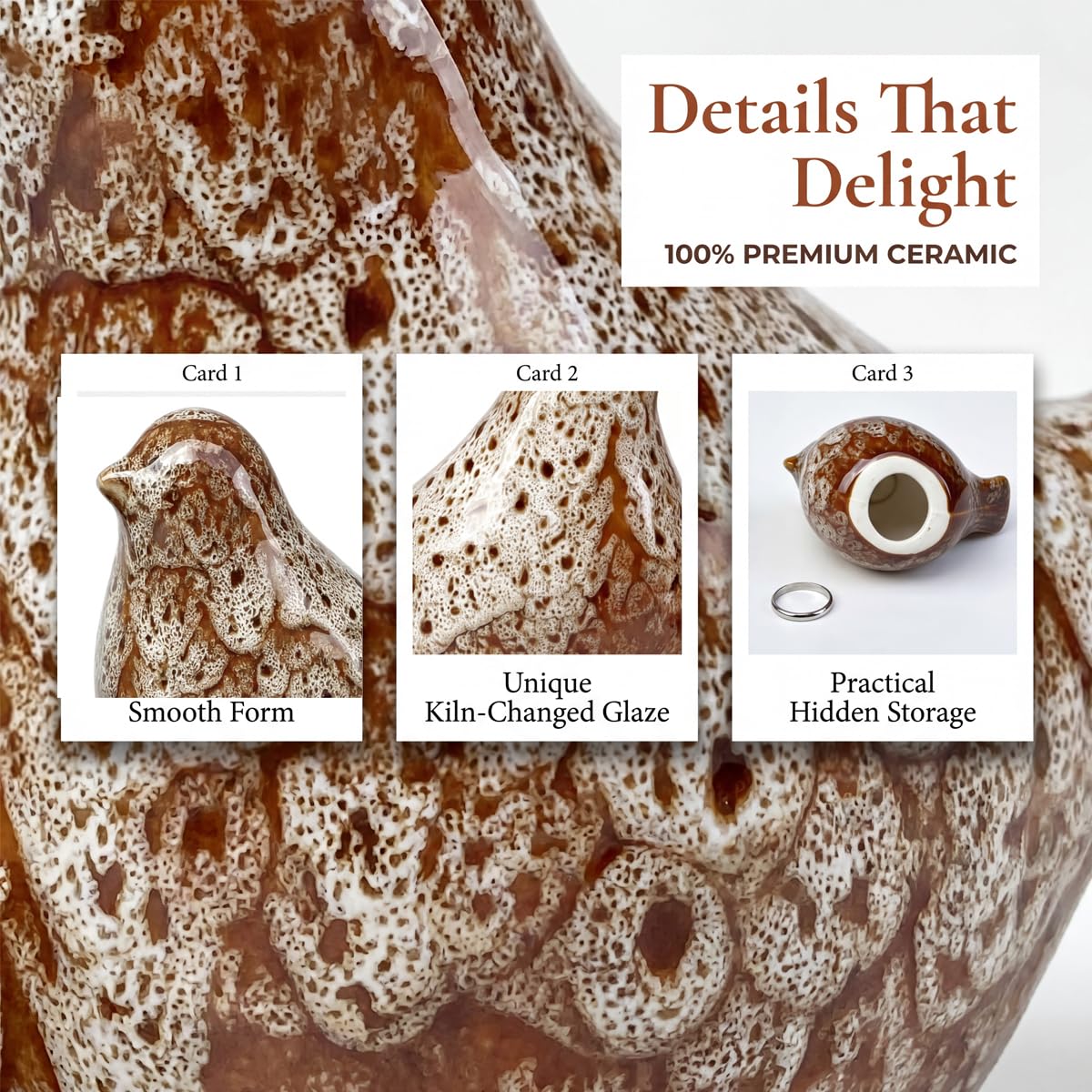 DQMPTCUA statueBird Statues, Modern Home Decor, Suitable for desks, Bookshelves, bedrooms, Living Rooms, cabinets, and Fireplace Mantel Decorations. Ceramic Animal Statues. (Off-White)