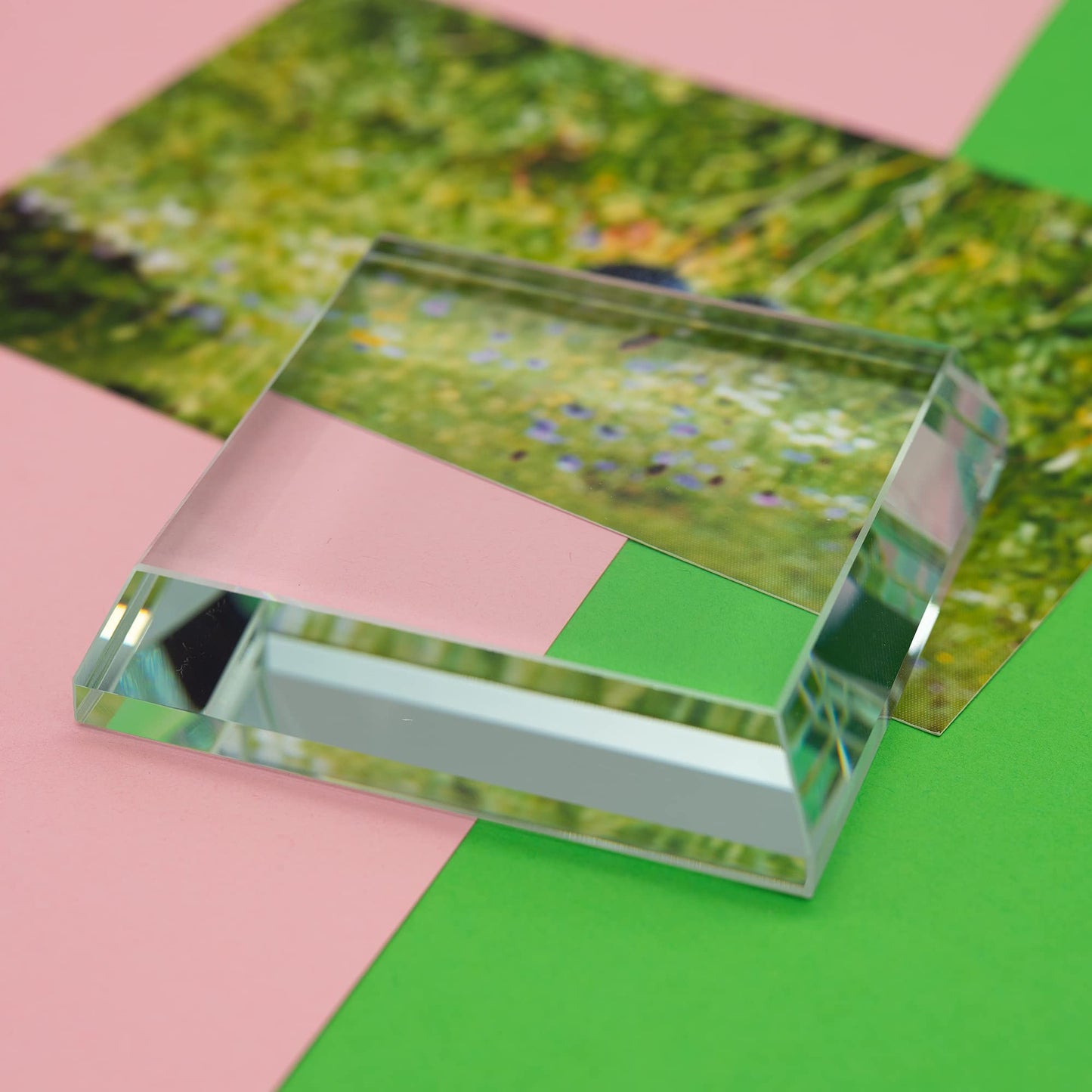 StayMax Clear Crystal Glass Square Display Base Display Stand for Collectibles (3.14inch*3.14inch*0.7inch)