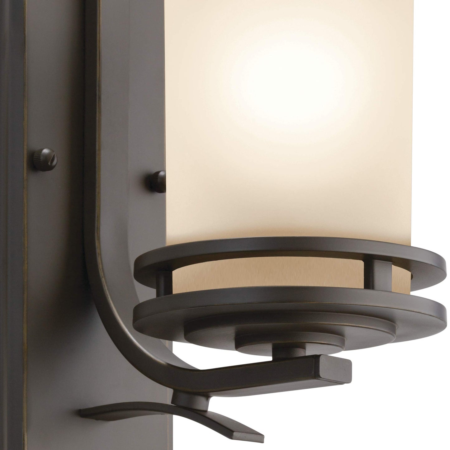 Kichler Hendrik 12” Wall Light Fixture in Olde Bronze with Umber Etched Glass, 1-Light Wall Lamp for Bedroom or Living Room, 5076OZ
