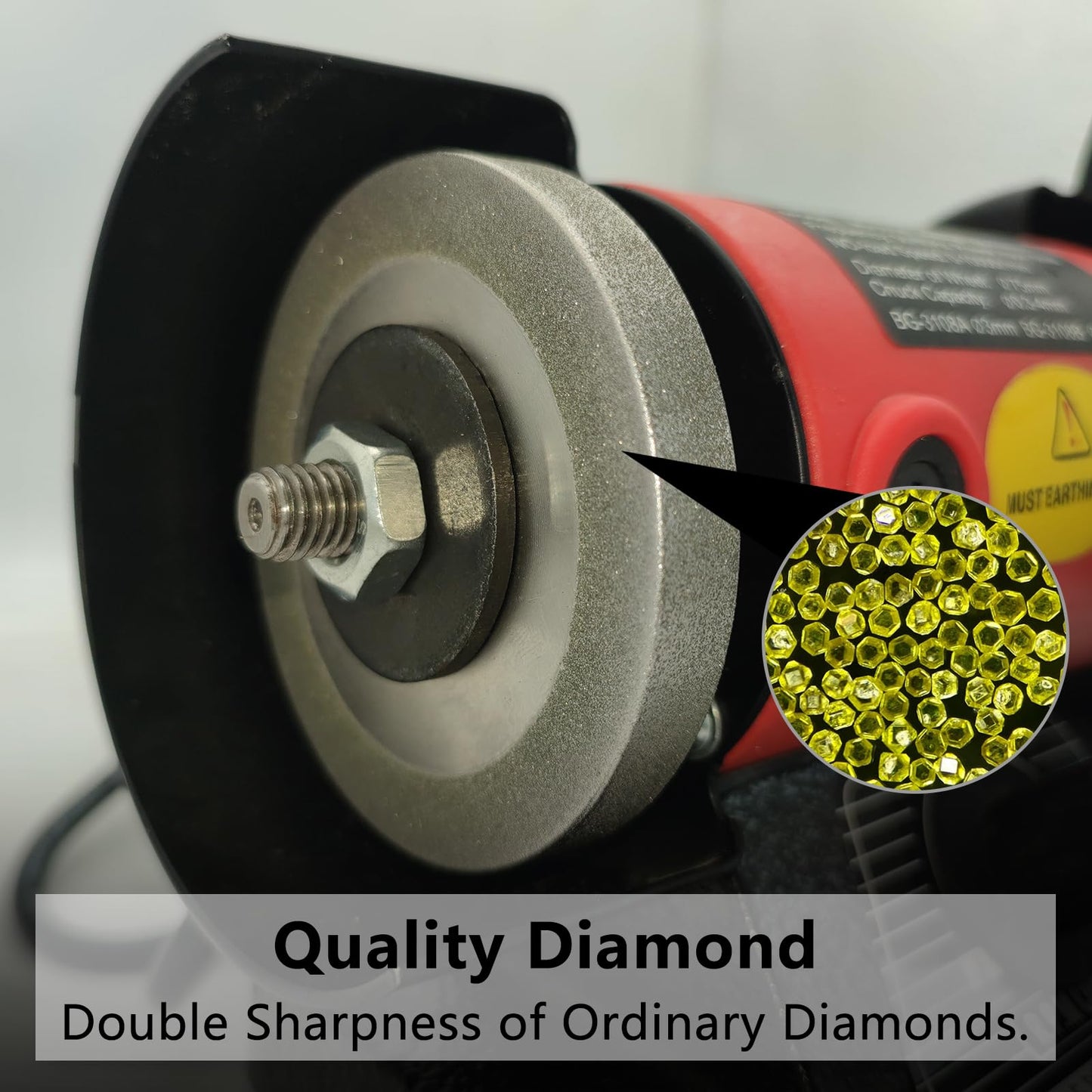 3 inch Flat Diamond Grinding Wheel 150 Grit, 1/2" Arbor, 10mm Wide for Grinding Tungsten,Carbide, Glass,Ceramic, Gem