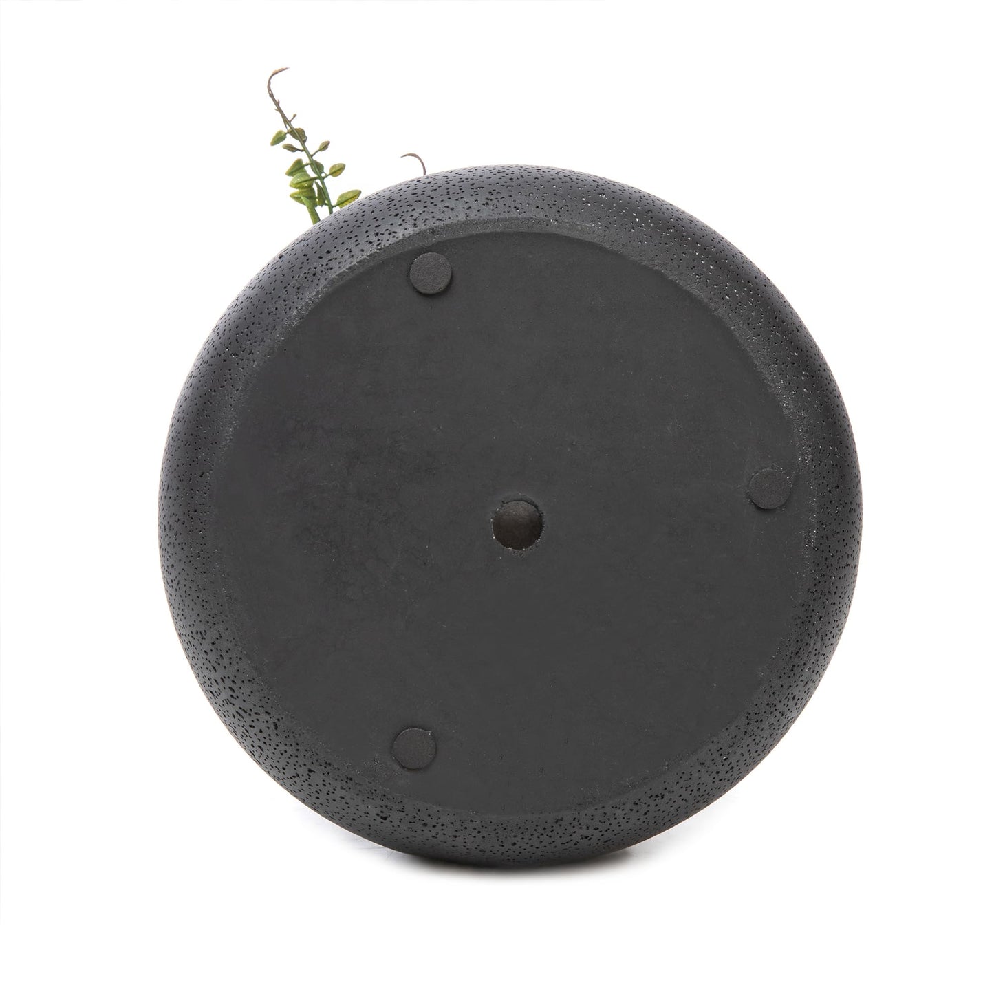 Nattol 8 Inch Round Modern Artificial Succulent Plant Arrangement, Assorted Fake Plants in Black Concrete Planter Bowl for Home Decoration