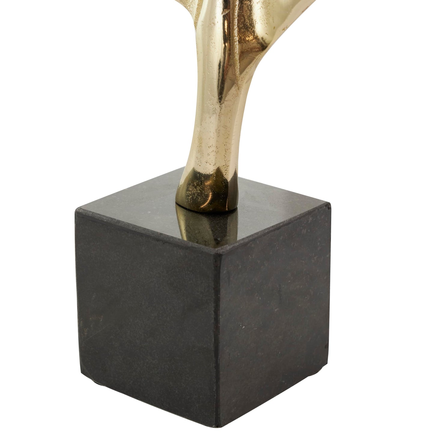 CosmoLiving by Cosmopolitan Aluminum Metal Bird Decorative Sculpture Feather Home Decor Statue with Black Marble Base, Accent Figurine 8" x 4" x 33", Gold