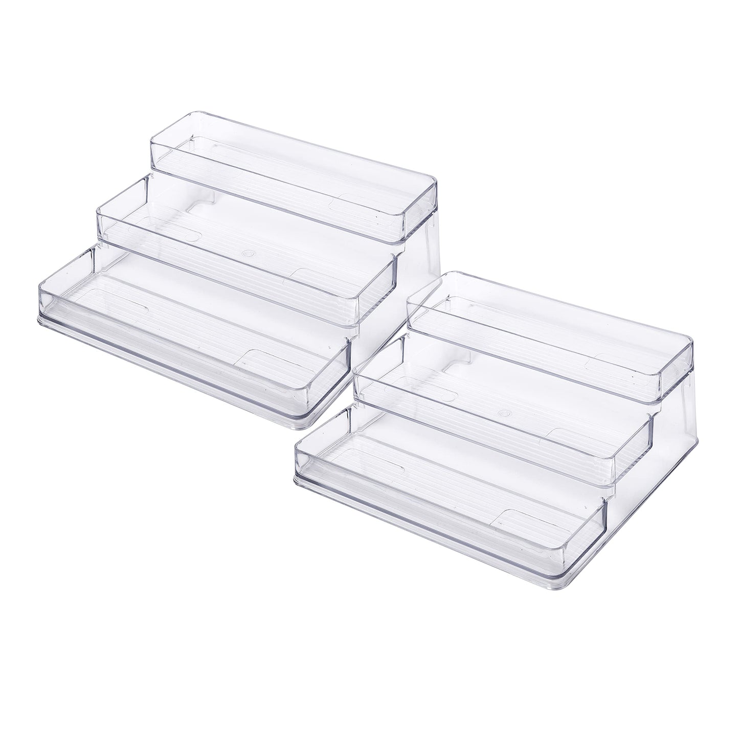 SIMPLEMADE 3-Tier Spice Rack Organizer - Versatile Storage Shelf for Kitchen, Bathroom, Bedroom & Office, Set of 2, Clear
