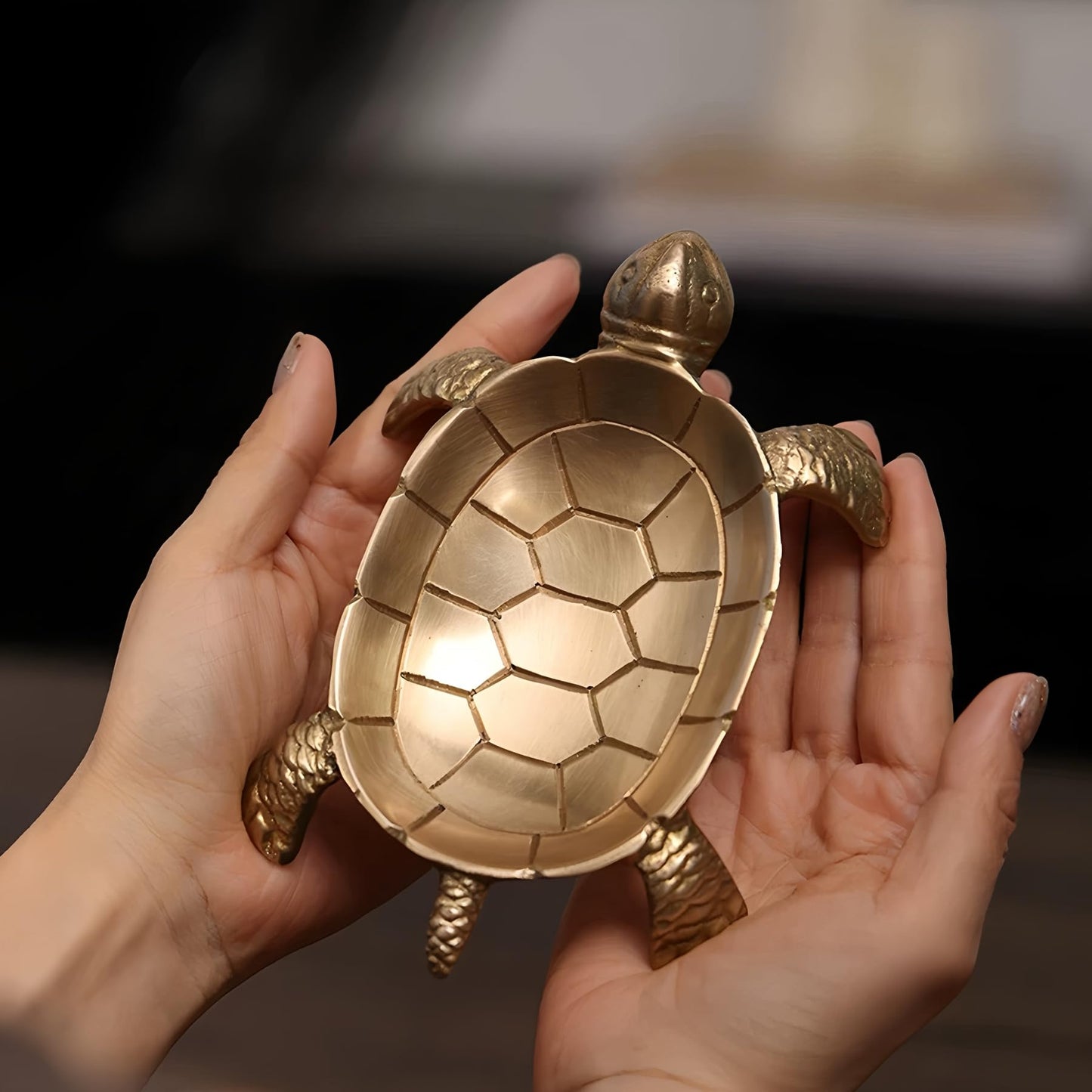 100% Solid Brass Turtle Shaped Candle Dish - Jewelry Dish - Candle Holder - Jewelry Holder - Perfect for Wax Candles, Rings, and Trinkets Dish,Birthday Mother's Day for Women