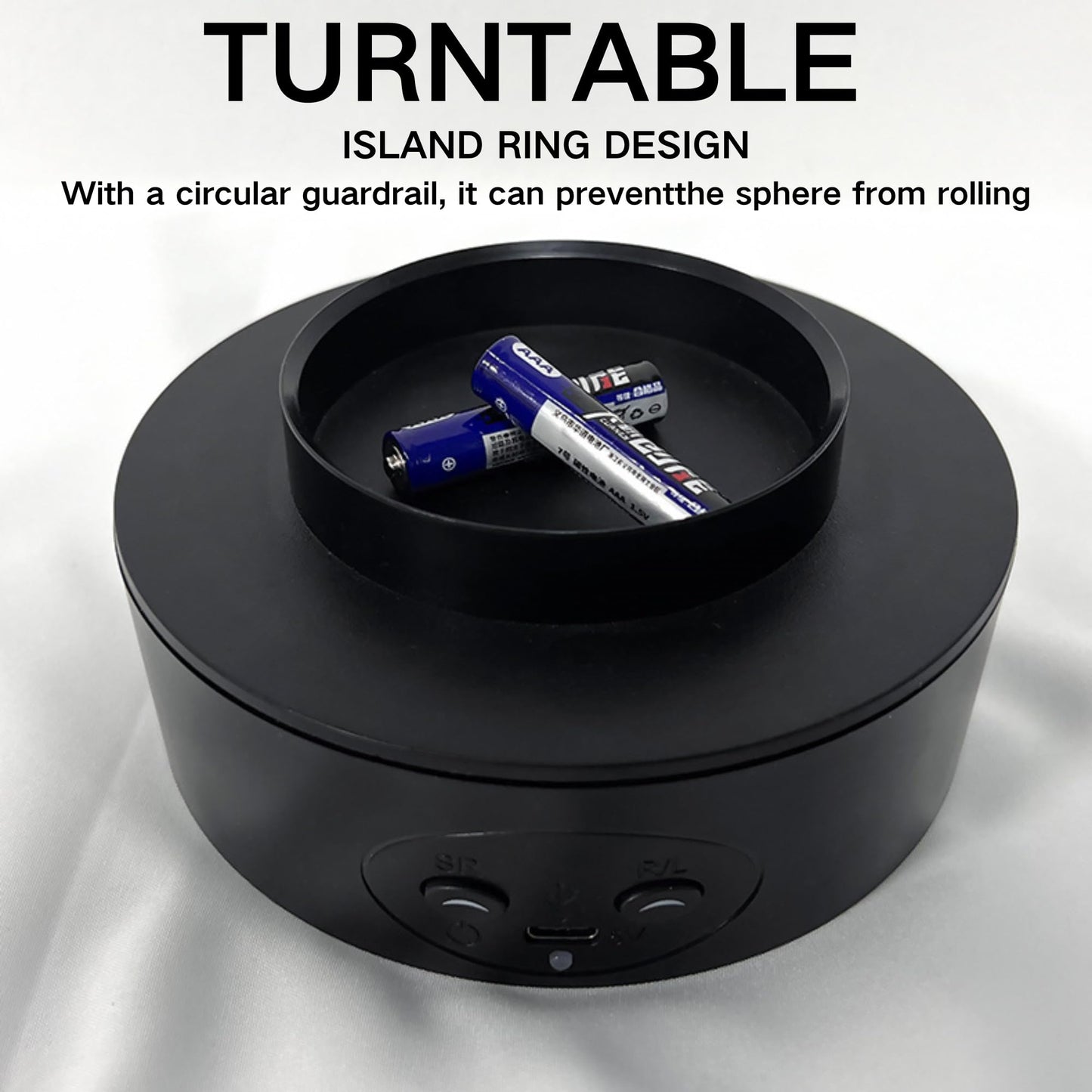 JAYEGT Bowl-Shape Motorized Rotating Display Stand ,5.2 inch/ 11Lbs Load , 360 Degree Electric Rotating Turntable for Photography Products, Especially Suitable for Balls, Gemstones, Crystals -Black