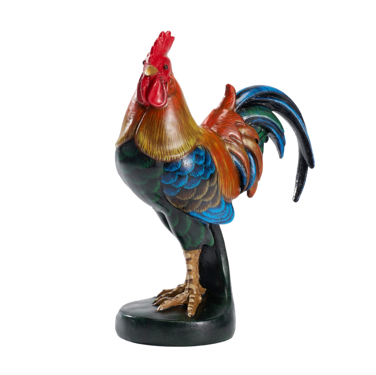 Hand-Painted Rooster Artwork - Elegant Resin Table Sculpture for Kitchen and Dining Room Decor - Animal Statue for Collectors and Art Lovers