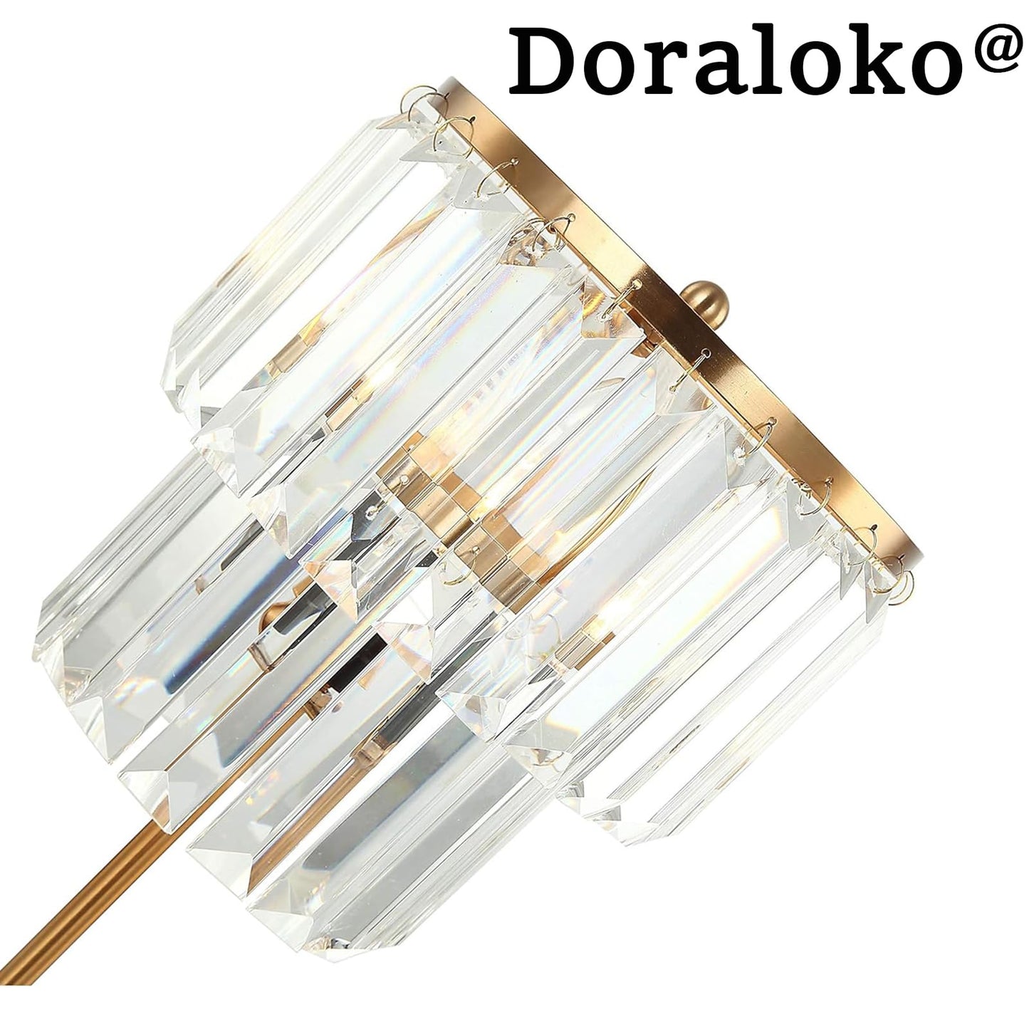 Bedside Lamp for Bedroom, Gold Crystal Table Lamp 18 Inches, Tiffany Clear Crystal Drops, USB Charging Port, E12 Socket, 6W LED Bulb Included, Golden Decorative Desk Light(1 Pack, Brass Finish)