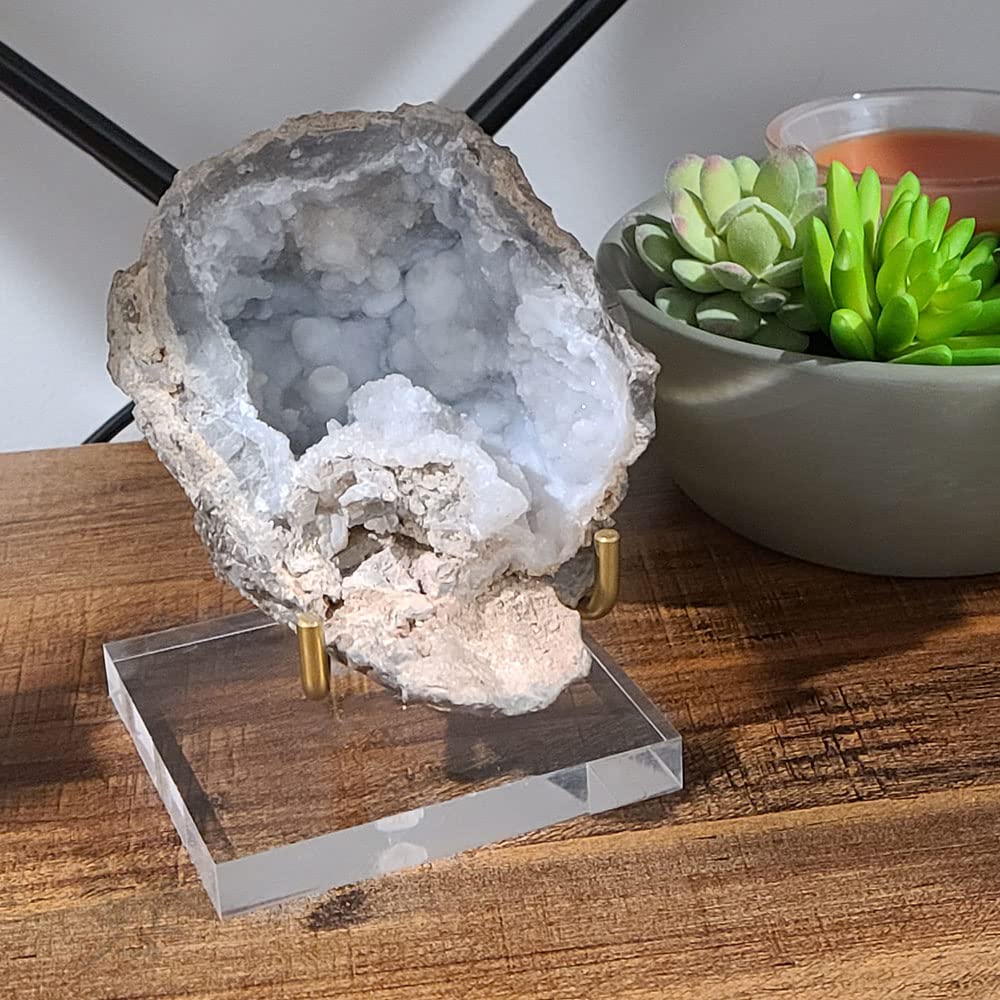 OnFireGuy 4-1/4" Adjustable Acrylic Easel Display Stand for Geodes, Minerals, Fossils & Crystals | 4-1/4 inch Acrylic Easel Display Stand | Showcase Your Treasures with Style and Elegance