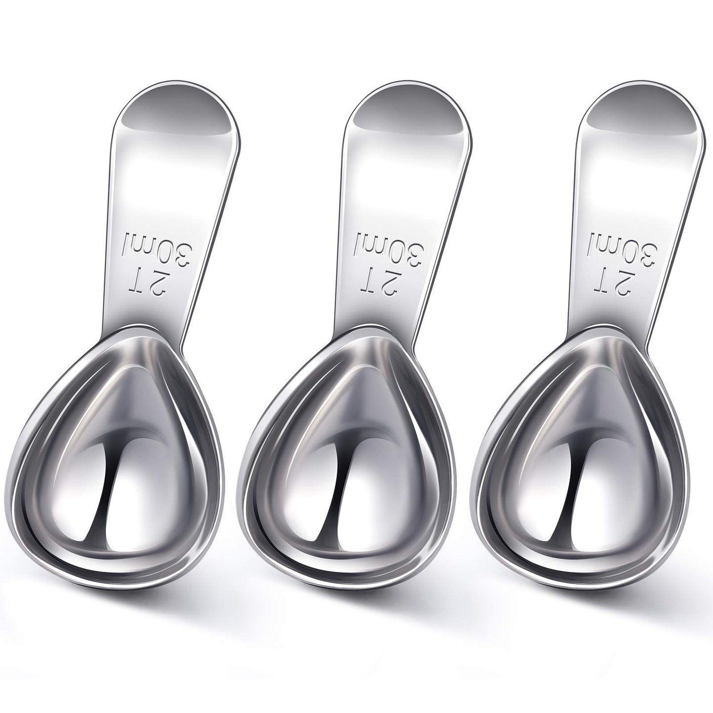 Patelai 3 Pieces Coffee Scoop Tablespoon Measuring Spoons Stainless Steel Coffee Scoops Short Handle Tablespoon for Tea Sugar Kitchen Gifts(30 ml,Silver)