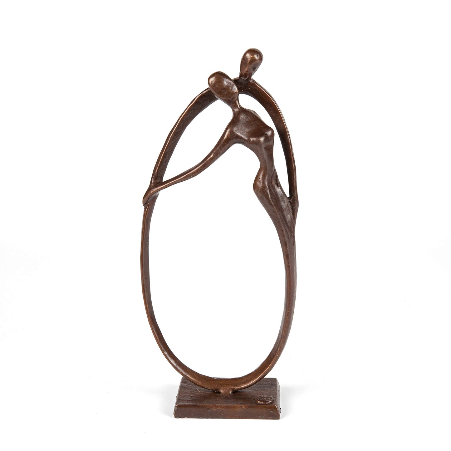Danya B. Circle of Love Bronze Sculpture - Contemporary Home Decor Modern and Elegant Couple Embrace Eternal for Wedding, Anniversary, Birthday or Gift