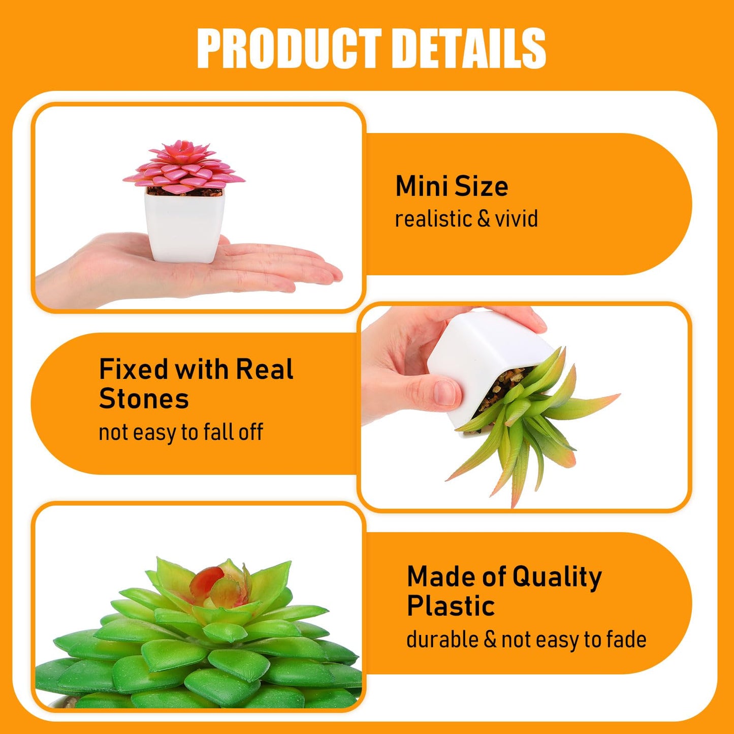 Yunlly 24 Pack Mini Artificial Succulent Plants in Pots Bulk Small Potted Faux Succulent Plants in White Pots for Indoor Home Office Desk Window Bathroom Bedroom Commodity Shelf Decoration