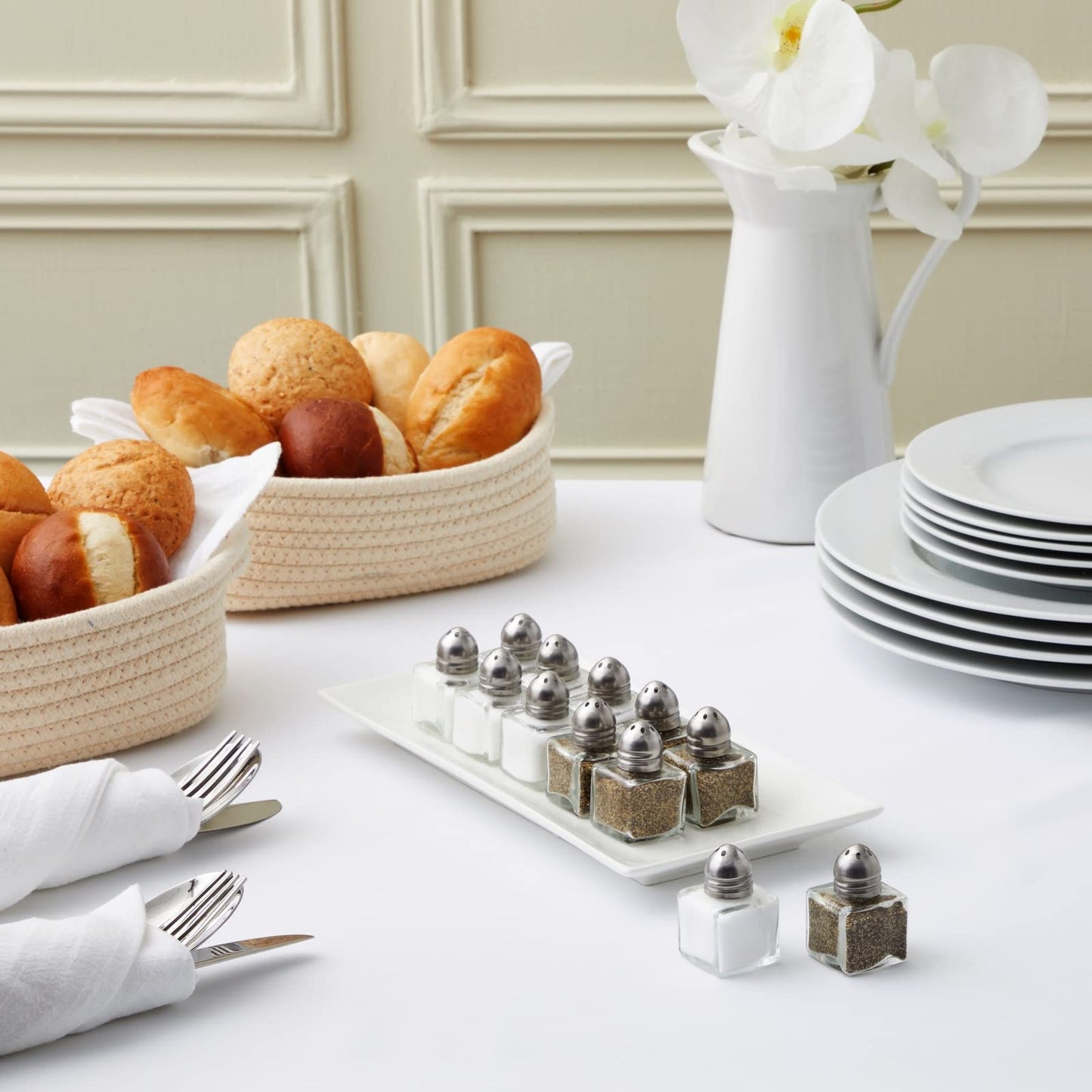 Juvale Set of 24 Mini Salt and Pepper Shakers (Glass and Stainless Steel, 0.5 oz)