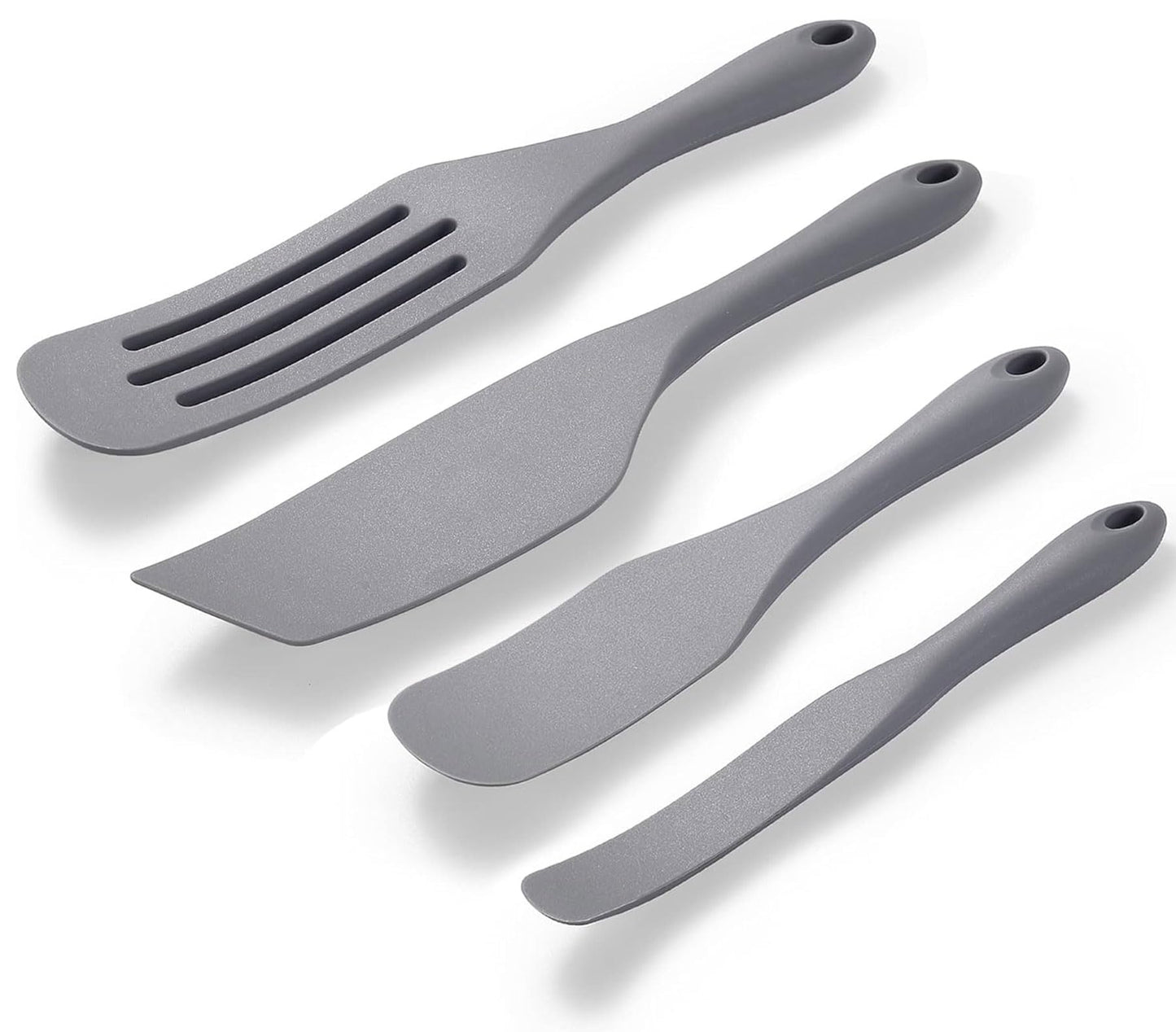 Tongjude Silicone Spurtle Set, Silicone Spatula Set, Heat Resistant Cooking Utensil for Nonstick Cookware, Serving，Baking, Whisking, Smashing, Scooping, Spreading, 4 Piece