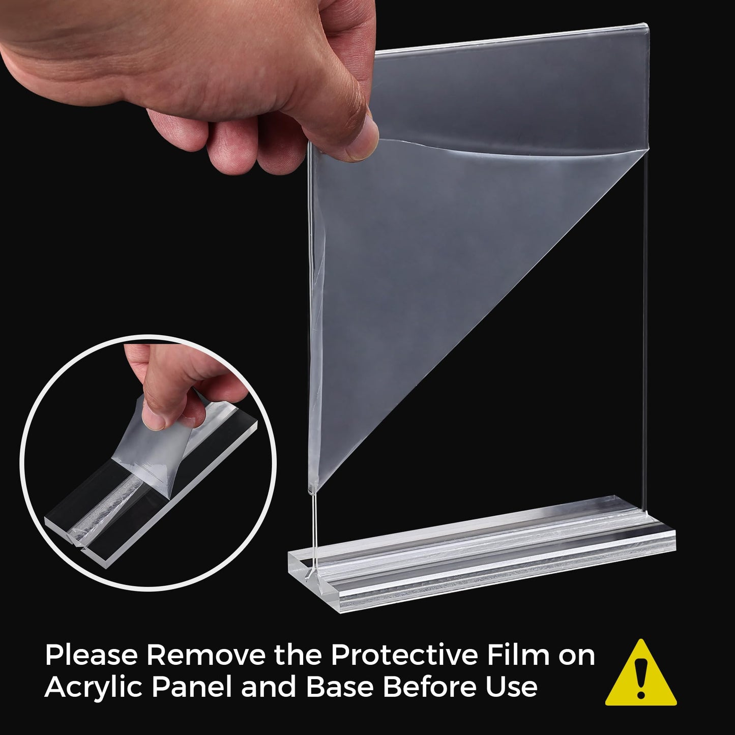 12 Pack Acrylic Sign Holder 5 x 7, Double-Sided Clear Sign Holder Plastic Stands for Display, T Shape Acrylic Table Sign Stands for Office Store Restaurants Wedding Party Decoration