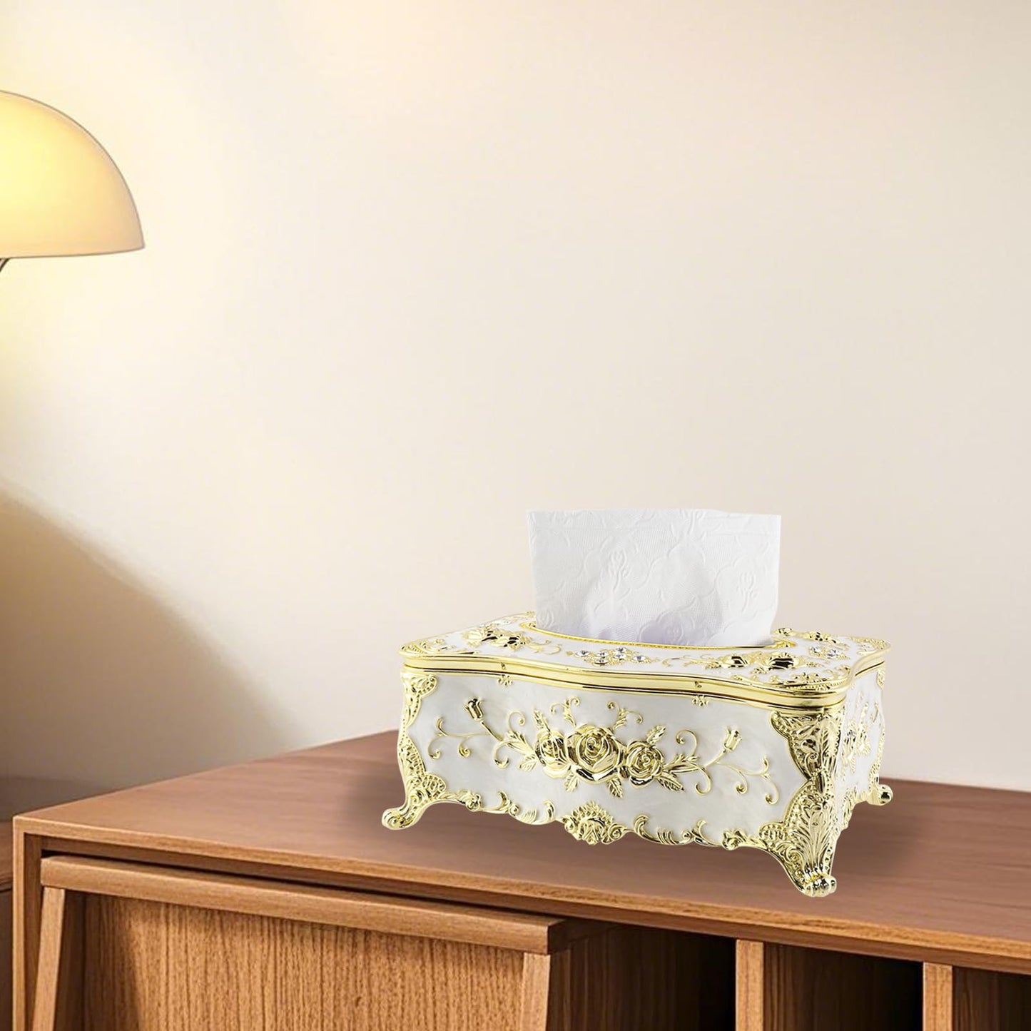 Geesatis Tissue Box Cover, Rectangle Tissue Box Holder,9" L x 5" W x 3.7" H