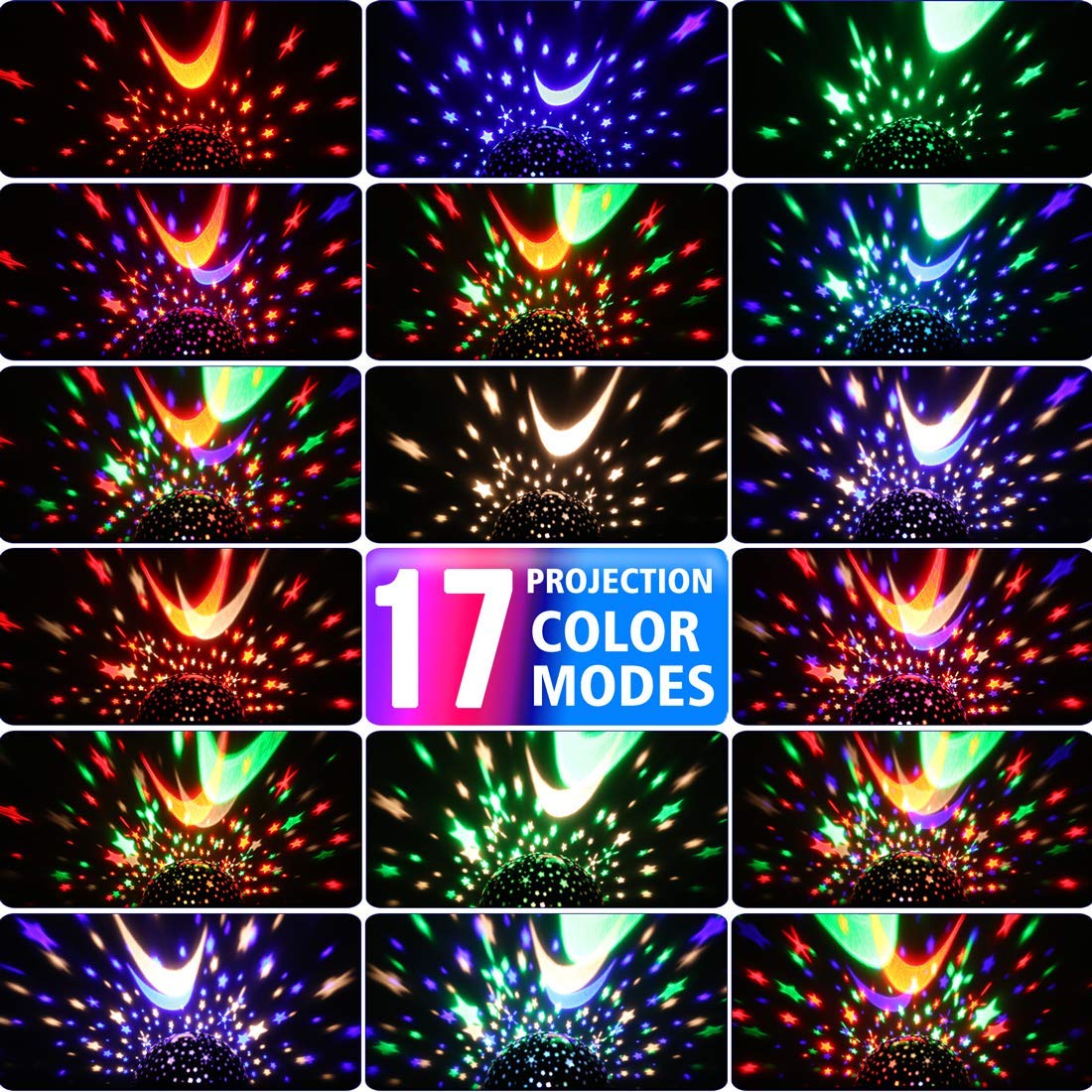 MOKOQI Star Projector Night Light for Kids, Rotating Stars Night Light Projector for Kids Bedroom, Star Projector with Timer, Light Up Stars for Ceiling, Star Machine Gift for Boys Girls Toddlers