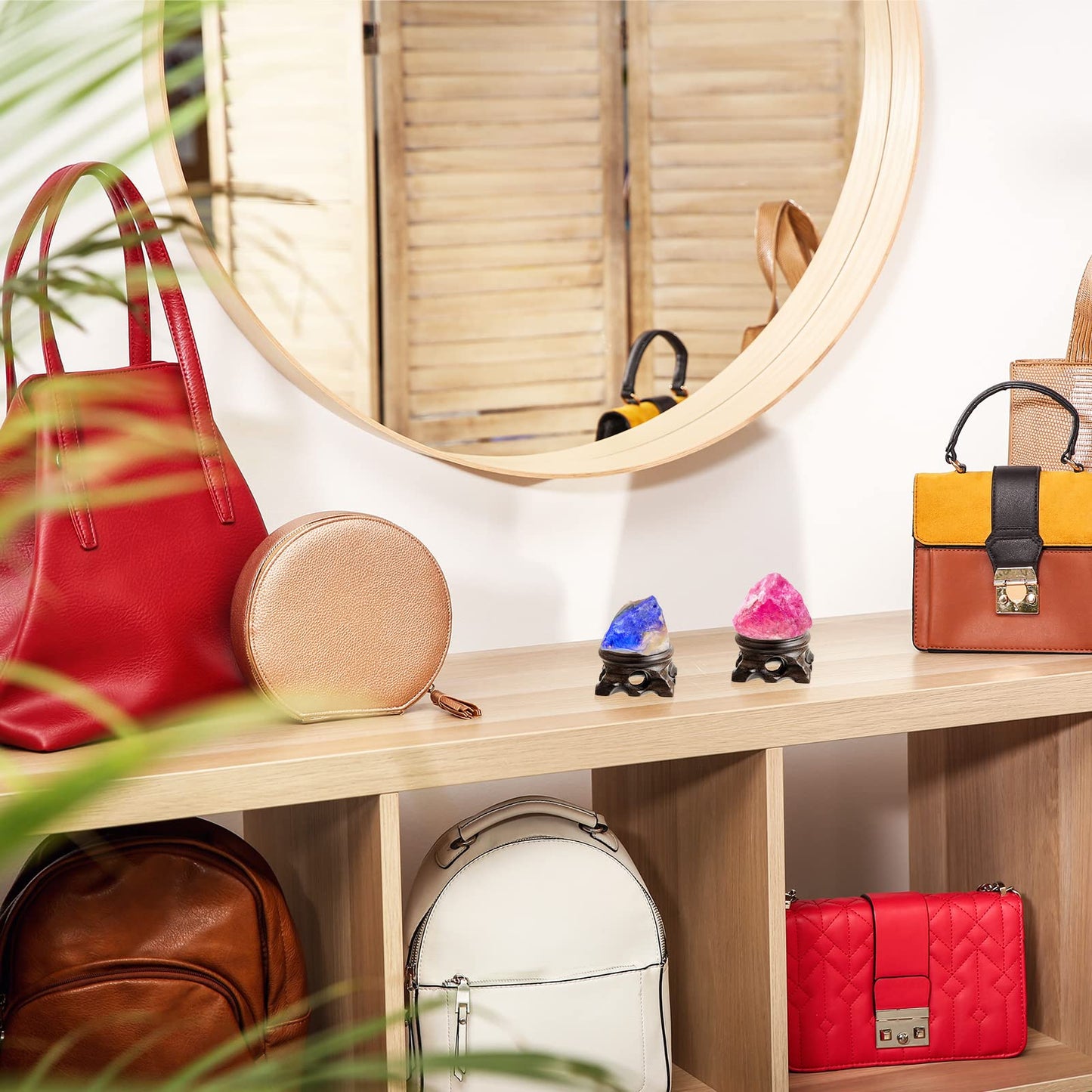 Taiyin 9 Pieces Wooden Sphere Stands for Display Mini Crystal Ball Holder Stone Rock - 3 Sizes: 0.79, 1.18, 1.57 Inch for Globe Gemstone Home Decor