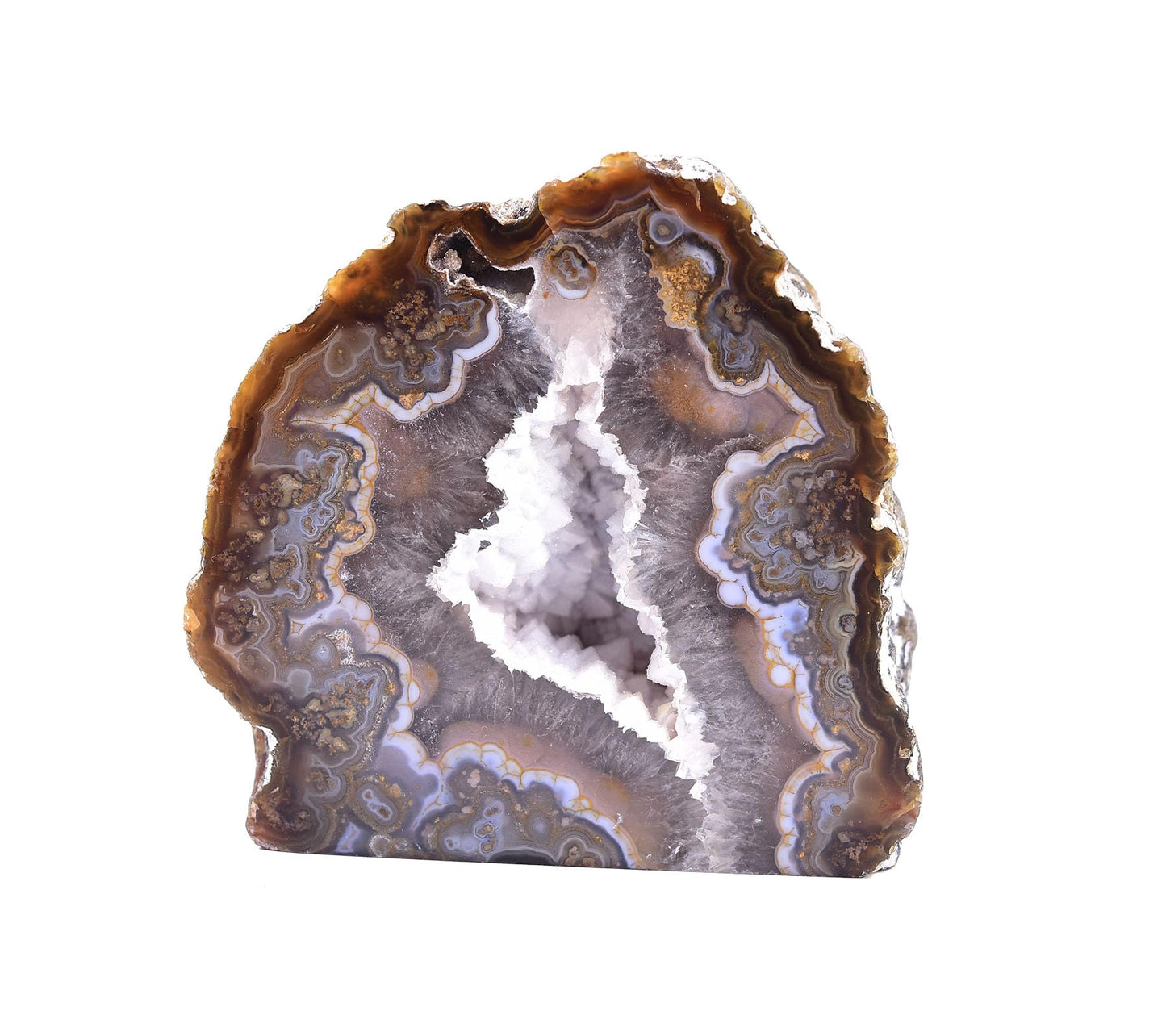 AMOYSTONE Natural Agate Stone Decor Large Agate Geode Ornament Black 1.5-2 LBS, Irregular Crystal Rock for Home, Bedroom, Desk