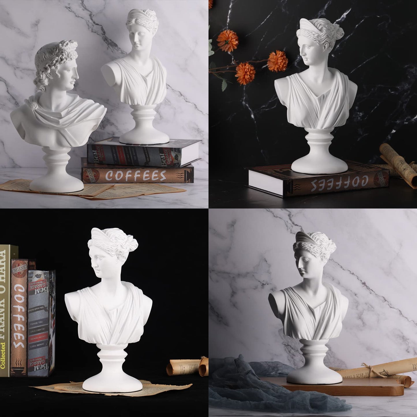 Greek Goddess Statue, Venus Plaster Statue Sculpture, Greek Mythology Sculpture for Home Decoration, Suitable for Living Room, Office, Home Decoration for Shelf
