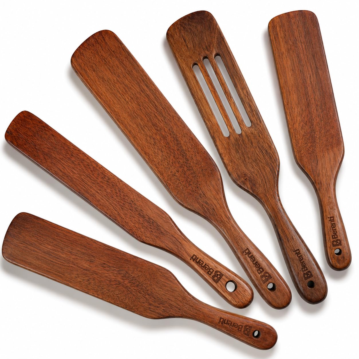 5-Pieces Wooden Spurtle Set – Acacia Wood Kitchen Tools for Cooking, Mixing & Stirring – Non-Stick Safe Spurtle Spatula Set
