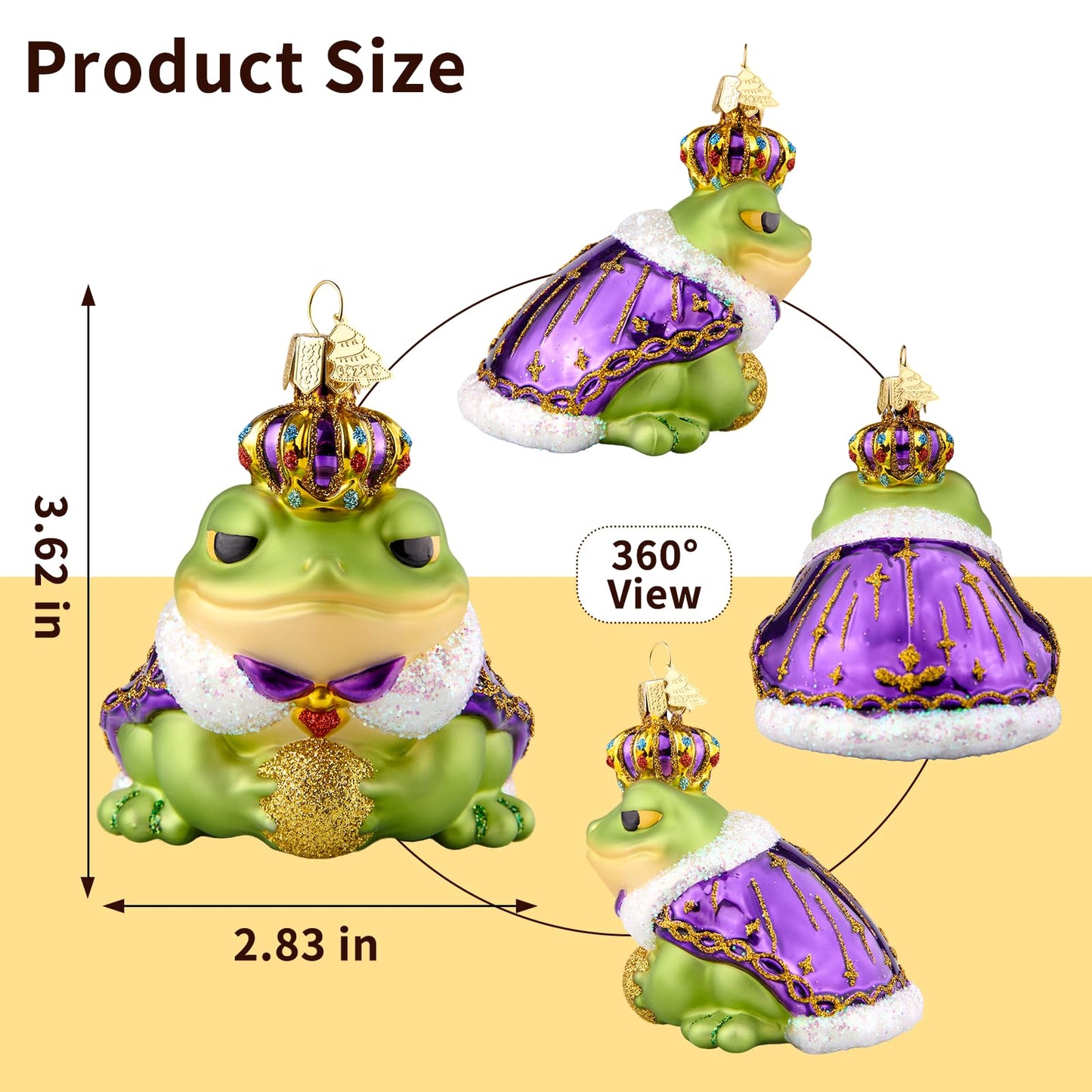 Hzyc Christmas Ornaments,Glass Frog Ornament,Christmas Tree Decorations