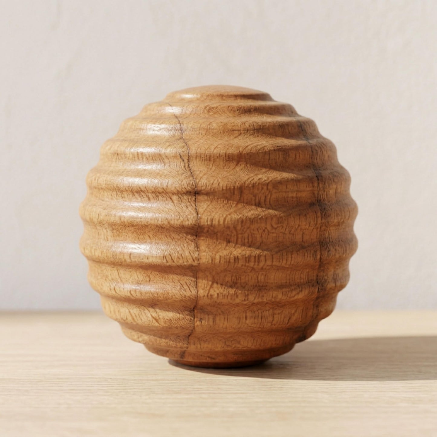 Sagebrook Home Wooden Decorative Orb – 4" Handcrafted Brown Accent Sphere for Home, Office & Living Room Decor