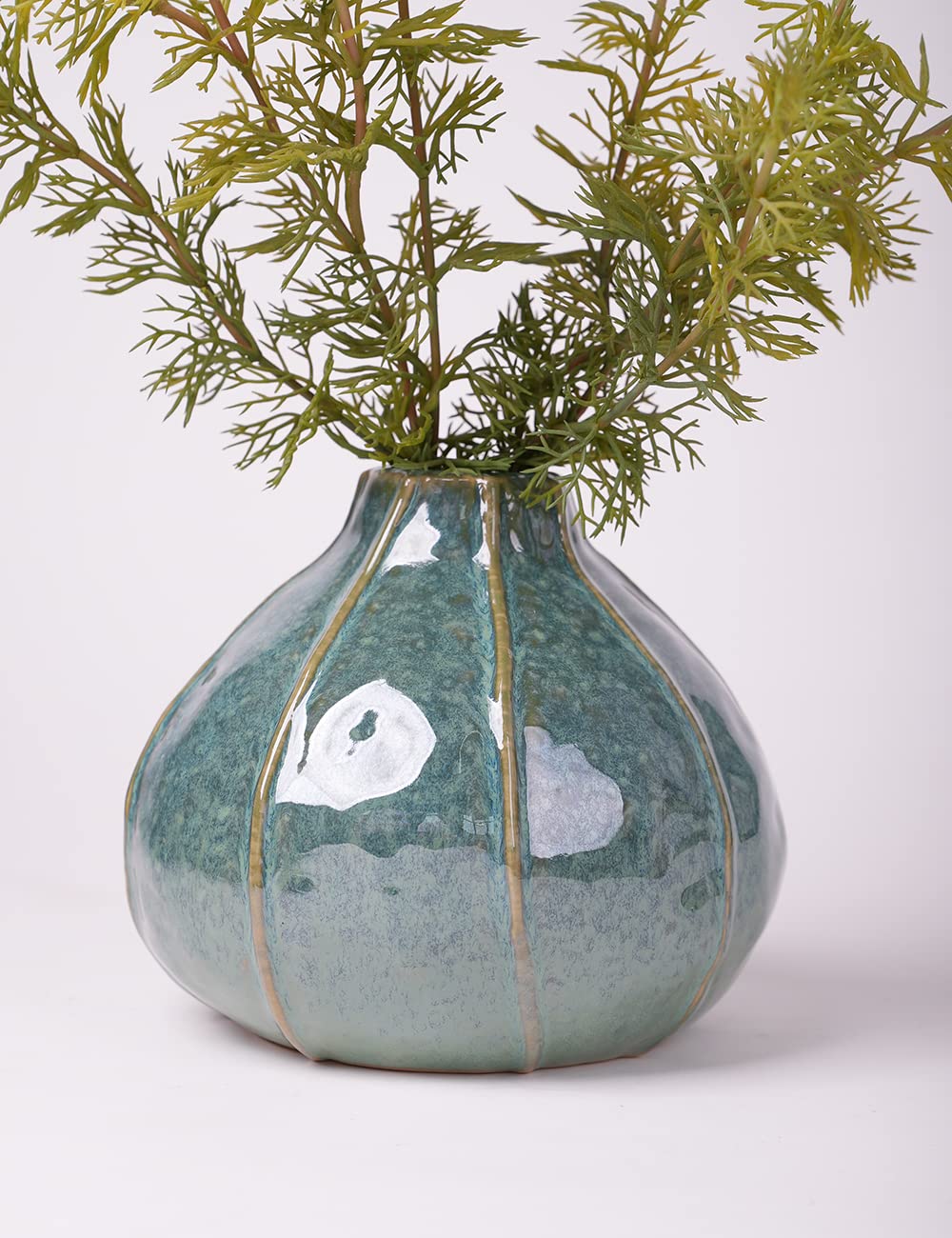 HAUCOZE Ceramic Flower Vase Decorative Sculpture Modern Home Decor Table Centerpiece Gift for Dining Living Room 6.3 Inch