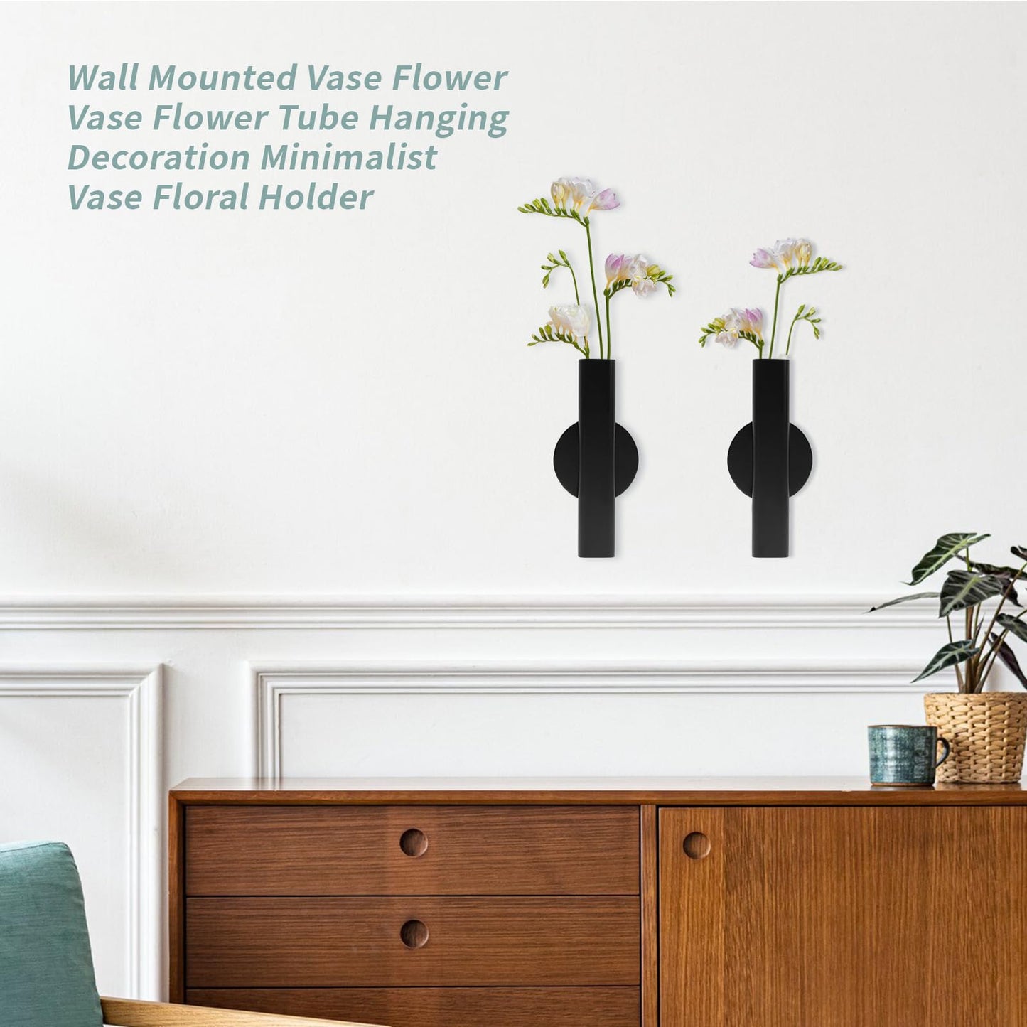 Pufguy 2PCS Wall Mounted Vase 6.3" Flower Vase