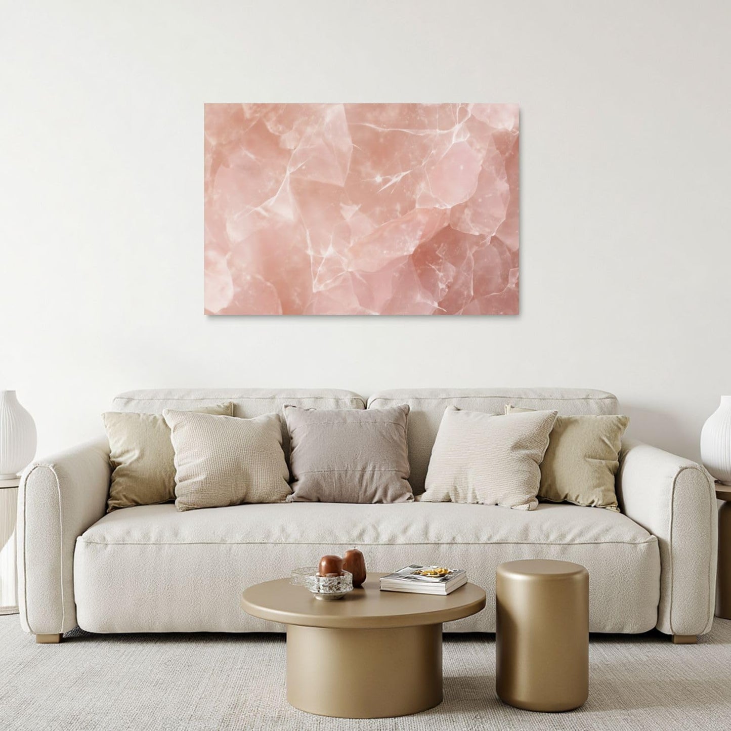 Canvas Wall Art Prints Himalayan pink salt rock from whole solid crystal block Large Framed Artwork Wall Paintings Pictures Posters 24"x36" Home Decor for Living Room Office Bedroom