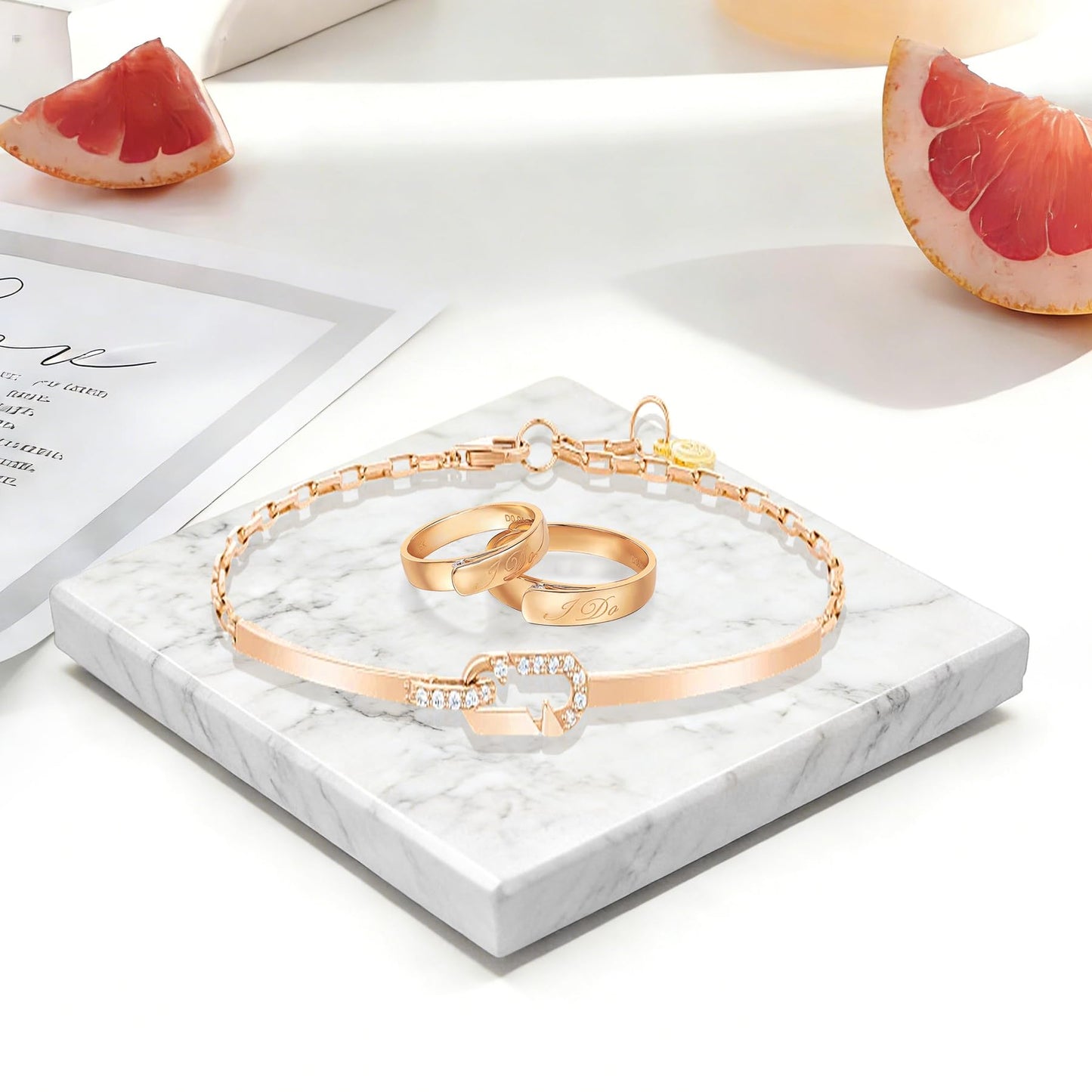 Gleamaus Natural Marble Jewelry Tray Jewelry Board Display Holder Showcase Watch Display Organizer, Trinket Dish, Vanity Tray for Rings Earrings Necklace Bracelet, Room Decor Aesthetic