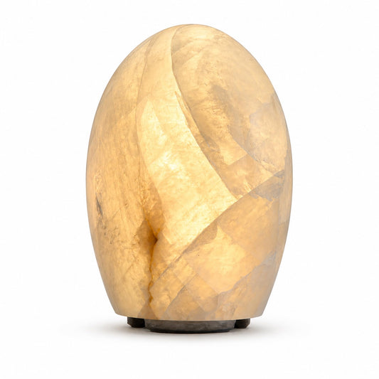 Artsolute Natural Calcite Stone Lamp – 15lbs Solid Crystal (7KG), Handcrafted One-of-a-Kind Table Lamp, Warm Dimmable Glow, Unique Home Decor & Gift