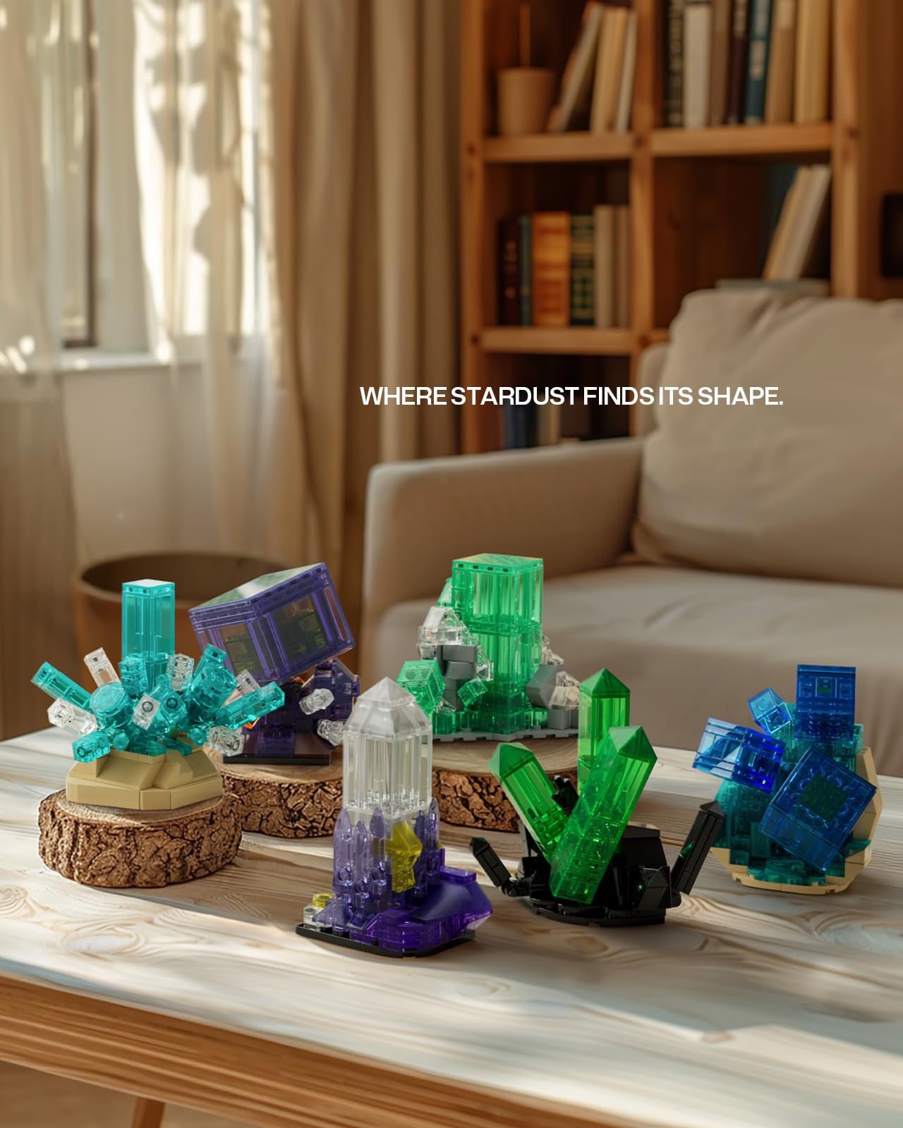 Nifeliz Geology Rock Collection Building Set for Adults, 6 Mineral Models for Creative Desk Display, Nature-Inspired Gift for Home Decor Lovers (651 PCS, NF10363)