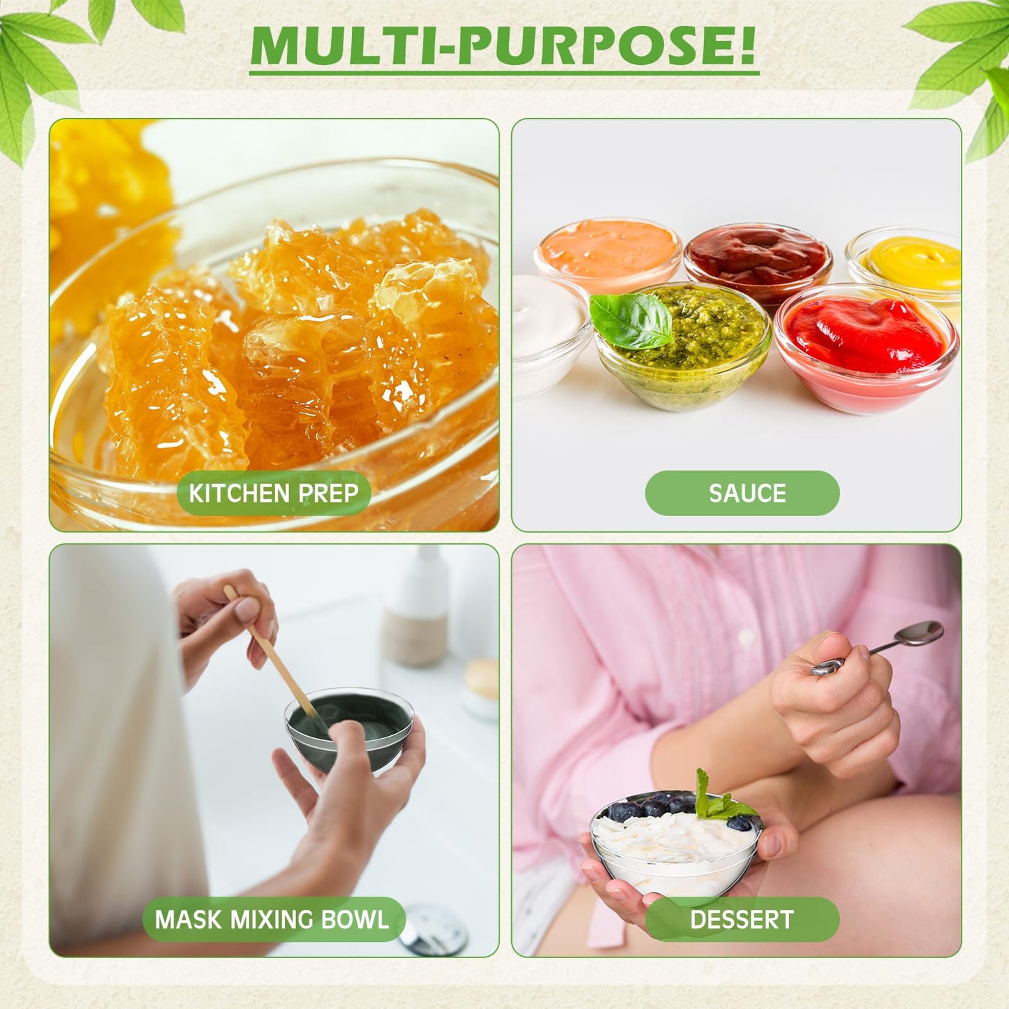 Teenyyou 30 Pcs 3" 2.6 oz Small Clear Plastic Bowls Mini Meal Prep Bowl Round Stackable Ingredient Containers for Dipping Sauce, Spice, Nuts, Snack, Ice Cream, Candy Dishes, Dessert