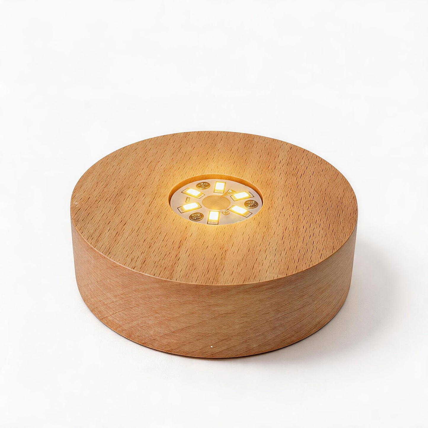 Bituulor Battery Power Led Light Stand for 3D Crystal Art Glass,Warm Light,Wood,4 inch