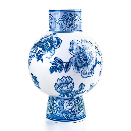 Ceramic Vase Blue and White Porcelain Chinese Handmade Decorative Vintage Flower Vase for Living Room, Home Decor, Office (Blue)