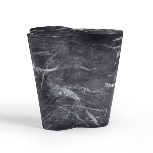 Tov Furniture Slab Black Marble Concrete Indoor/Outdoor Side Table