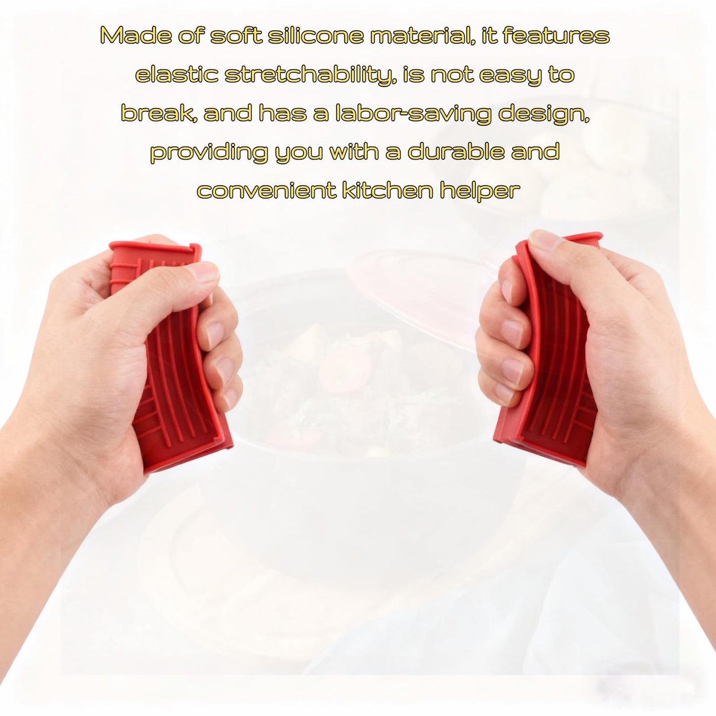 Geettcaifu 4 Pcs Silicone Assist Hot Pan Handle Holder, Hot Skillet Handle Covers, Pot Holder Sleeve, Non-Slip Heat Resistant Pan Grip Cover for Cast Iron Woks Frying Pans Griddles Casserole - Red