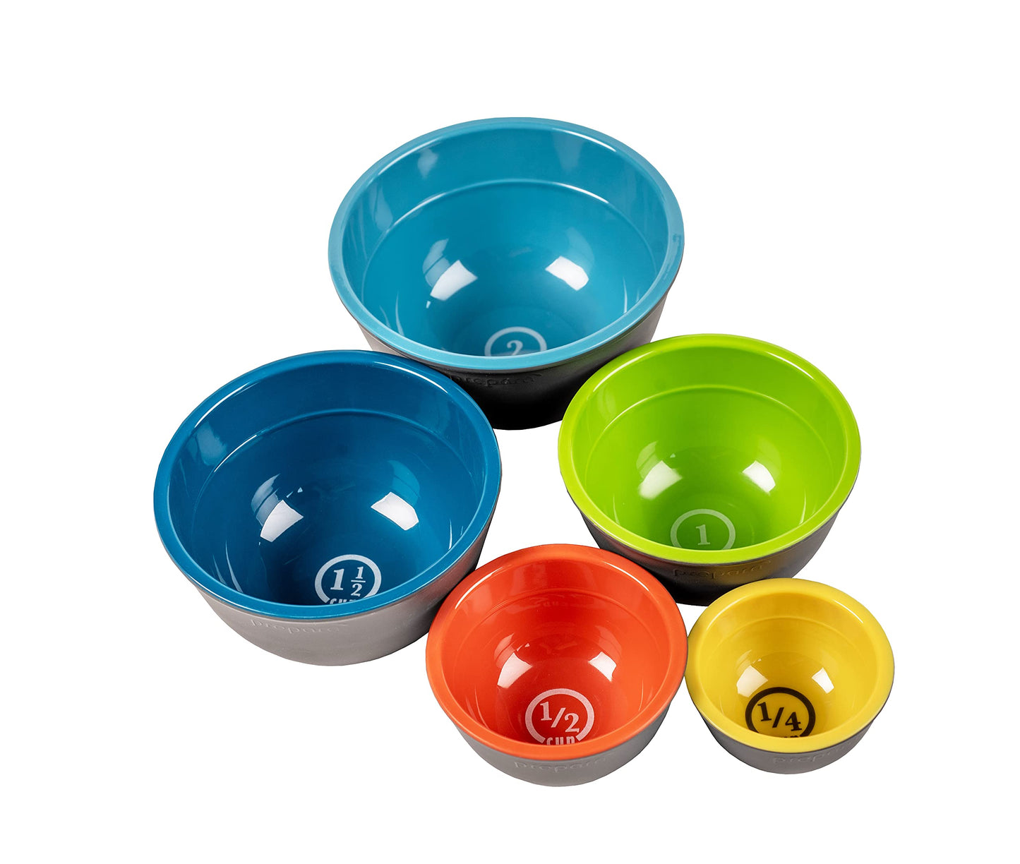 Prepara Two-Tone Melamine Pinch Bowl, Set of 5, Multicolored