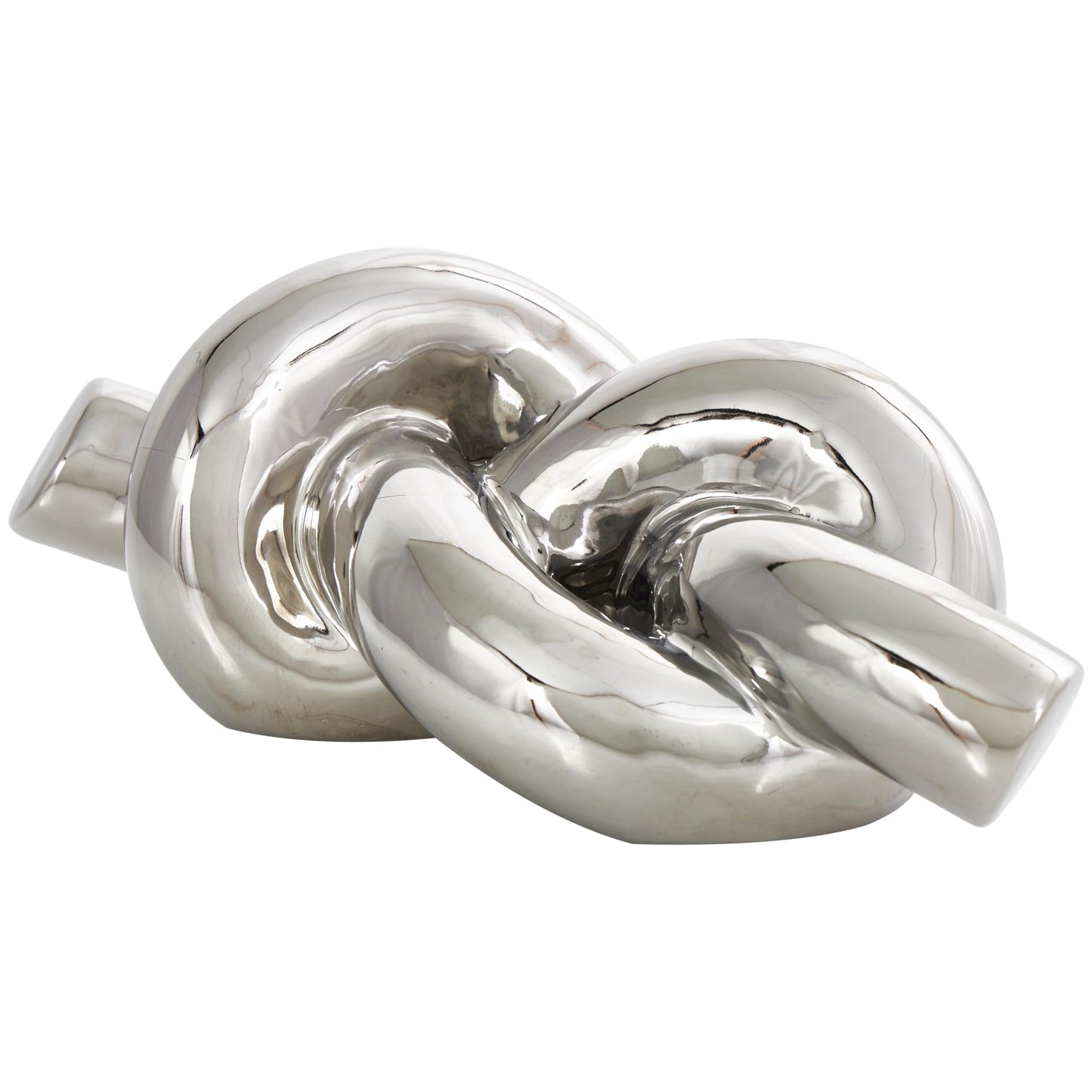 Deco 79 Ceramic Knot Decorative Sculpture Abstract Home Decor Statue, Accent Figurine 12" x 6" x 4", Silver