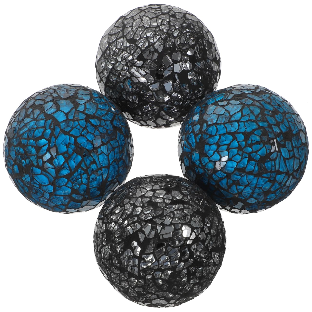 BESPORTBLE 4Pcs Mosaic Decorative Sphere Balls 2.36 Inch Tabletop Ornament Set for Wedding Centerpiece Home Decor and Desktop Accessories