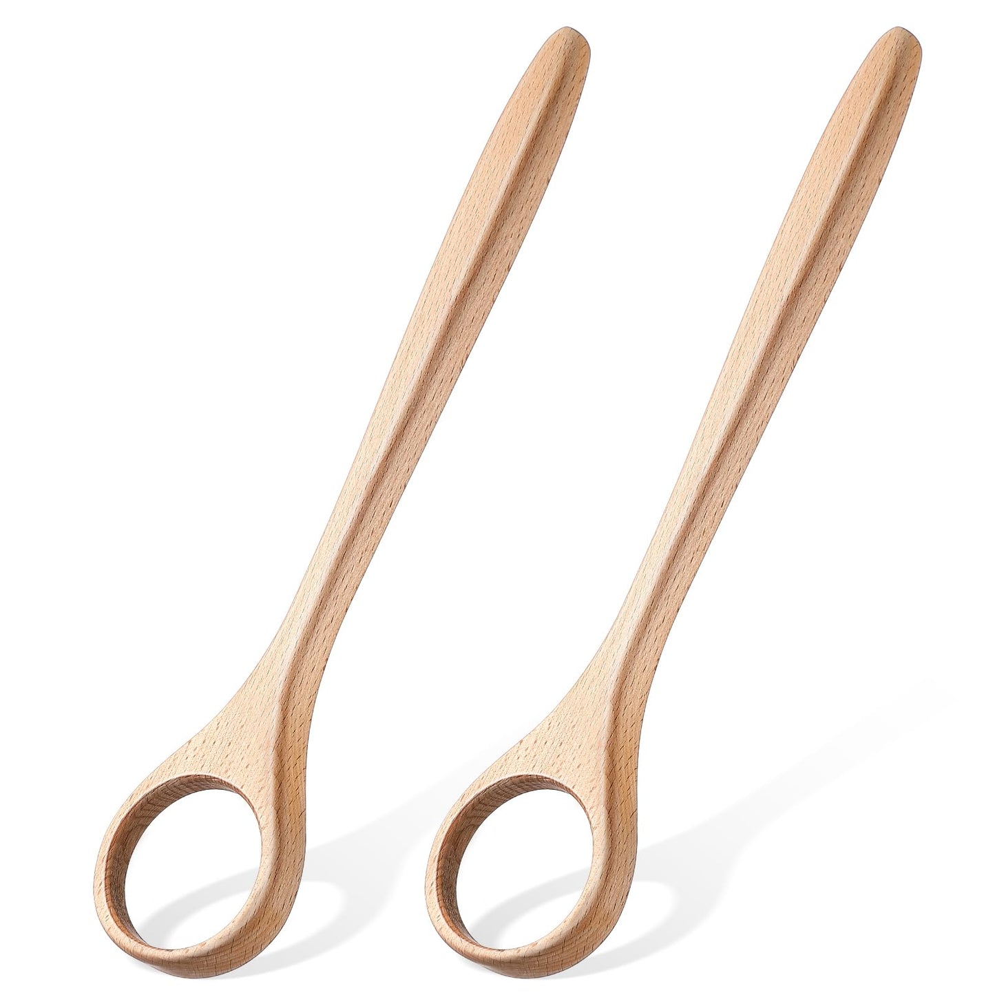 FoldTier 12 Inch Wooden Danish Dough Whisk Sourdough Whisk Dough Mixer Bread Whisking Tool for Mixing Sourdough Bread Baking Supplies for Pastries, Egg, Pizza(2 Pcs)